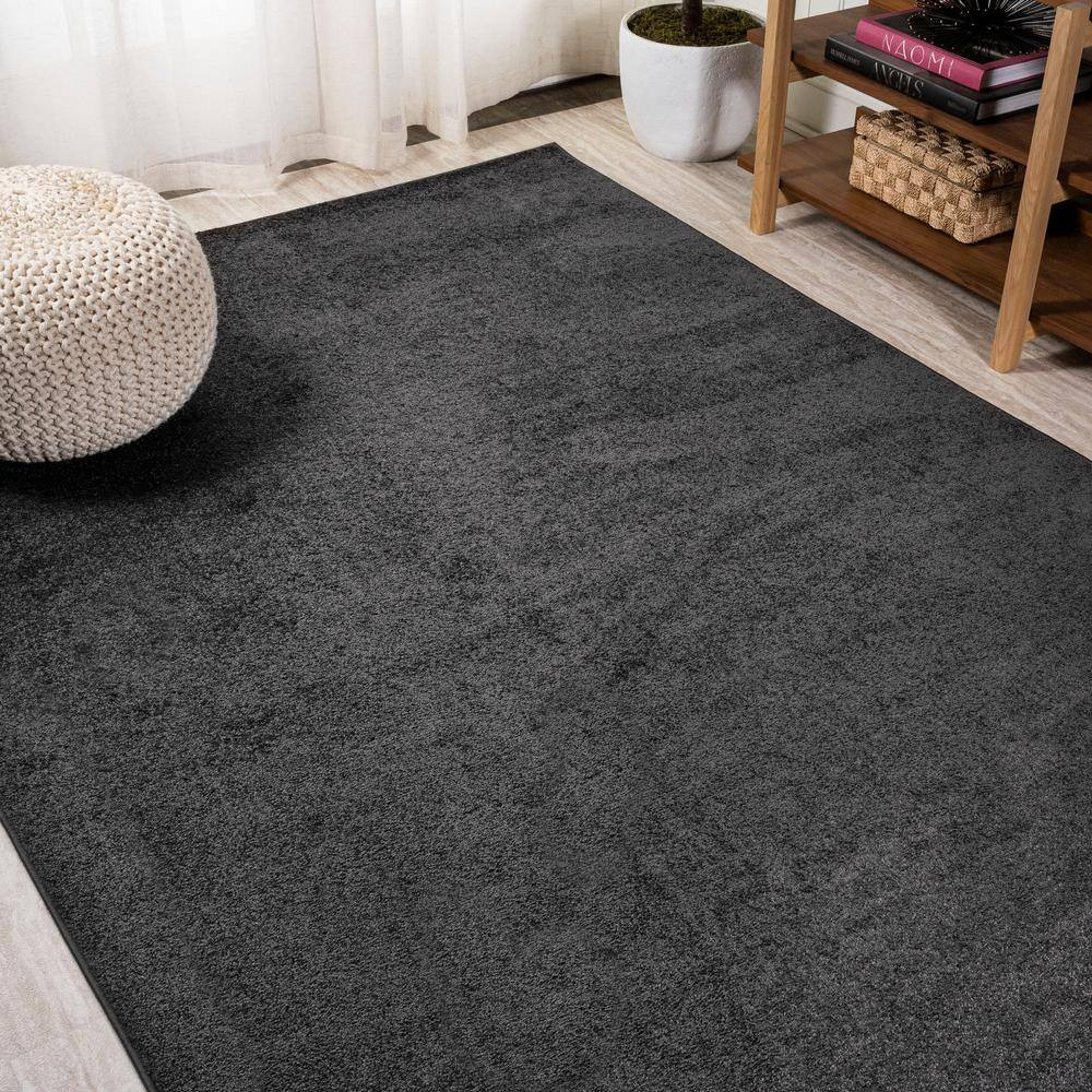 Haze Solid Low-Pile Black 8 Ft. X 10 Ft. Area Rug
