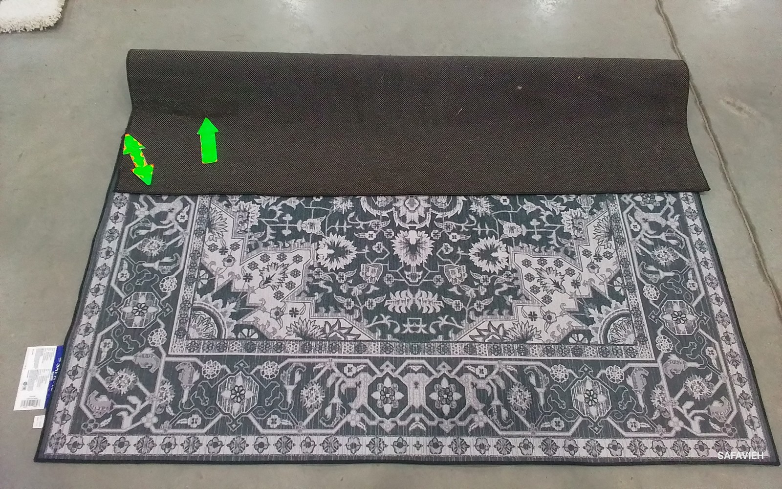 BLACK / BEIGE 6′-0″ x 6′-0″ Back Stain Rug, Reduced Price 1172799804 TSN147Z-6SQ