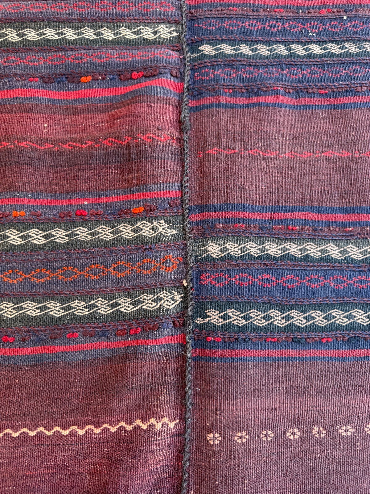 4×10 Vintage Afghan Kilim Area Rug Handwoven Striped Tribal Wool Flatweave