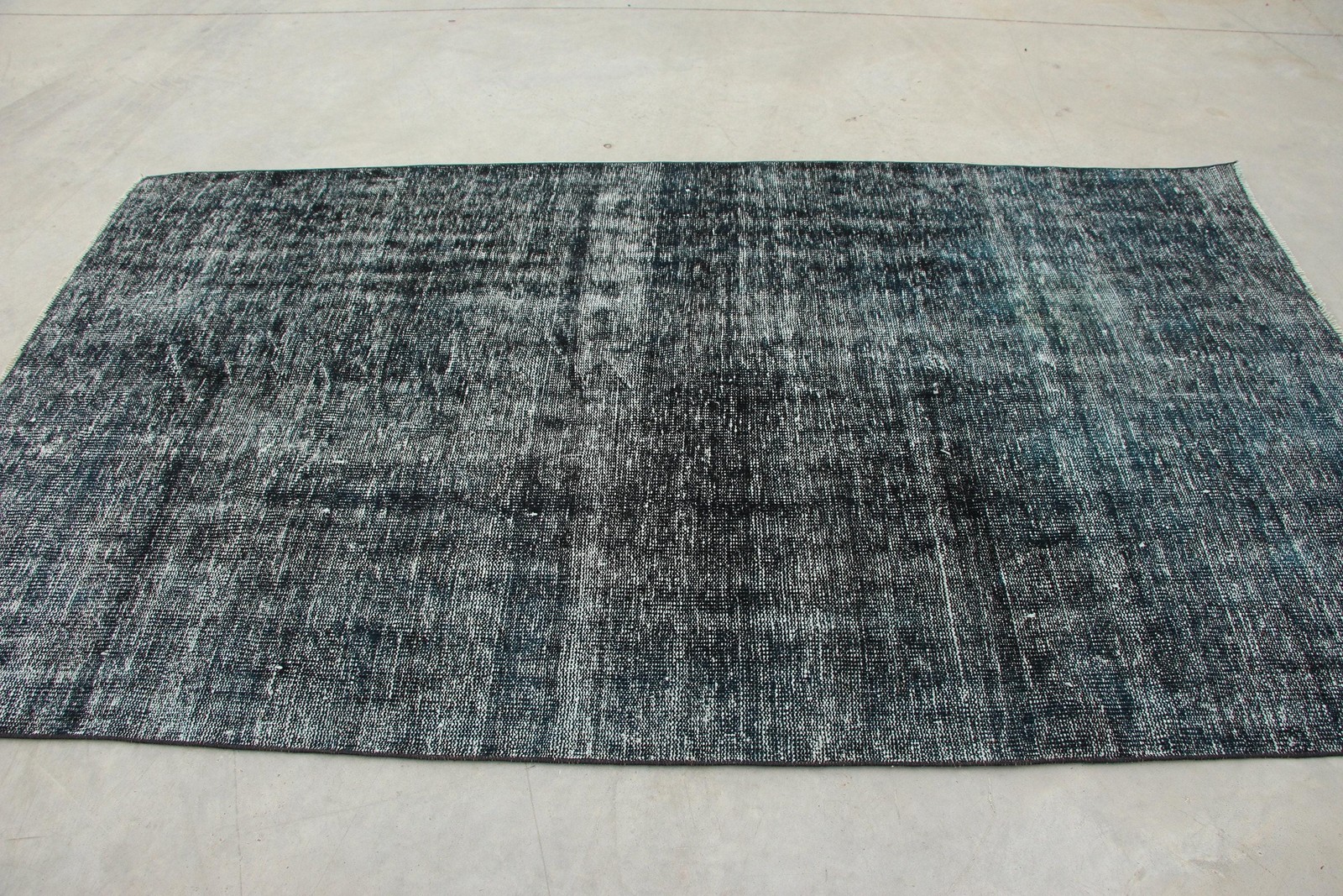 4,8×8,2 ft Rug, Turkish Vintage Area Rug, Black Wool Rug