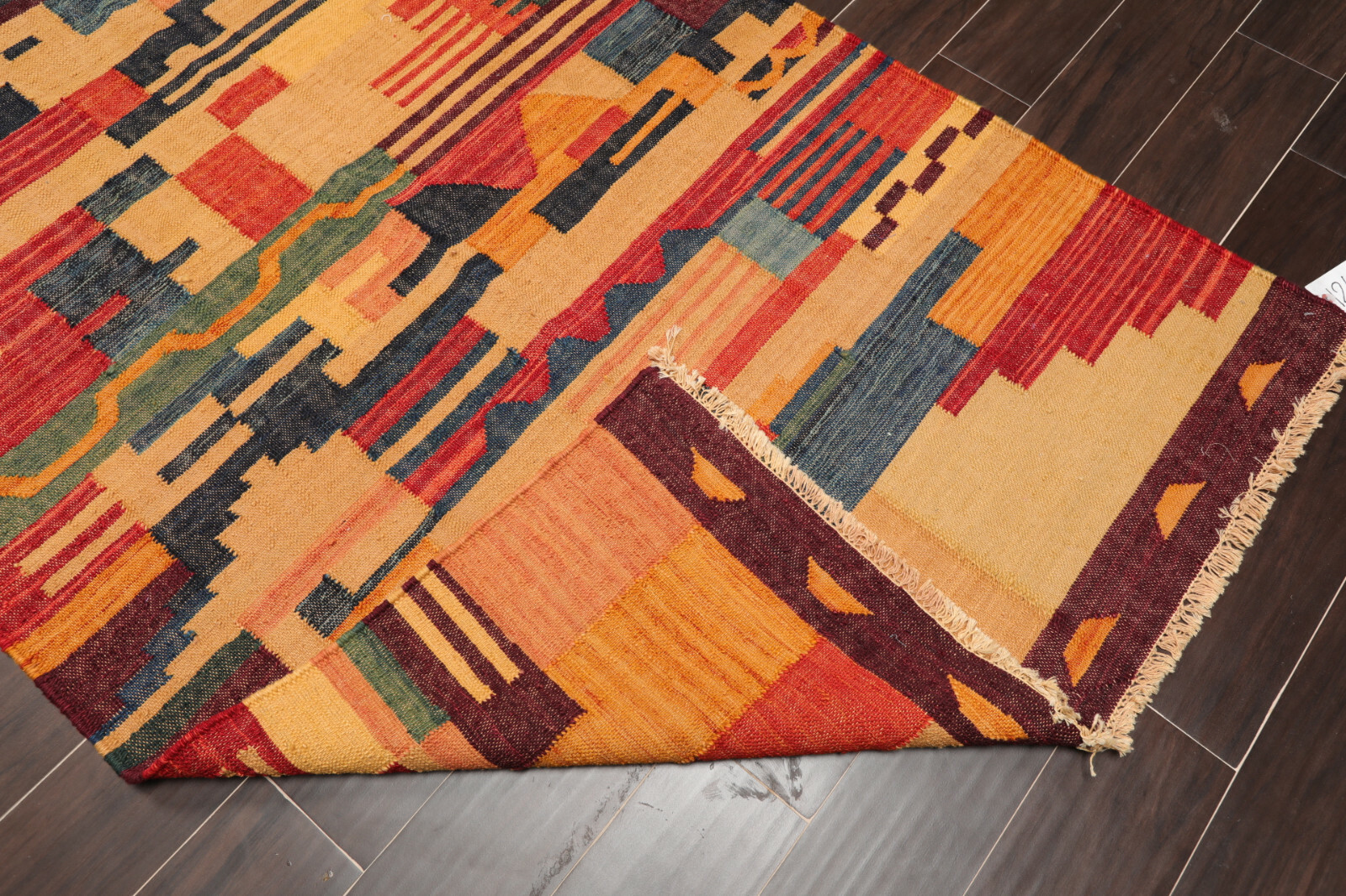 4′ x 6’3″ Hand Woven Wool Turkish Kilim Flatweave Area Rug Contemporary