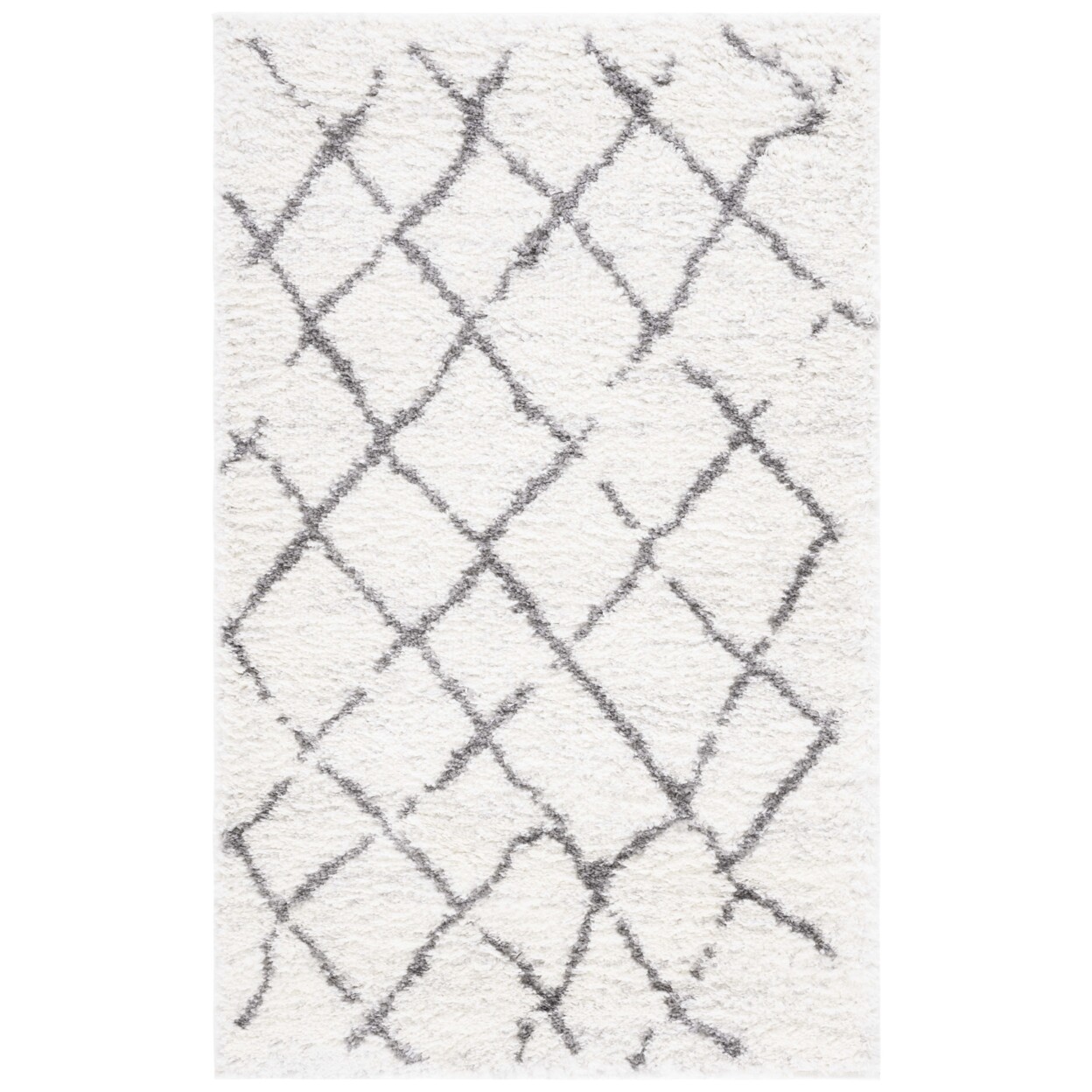 SAFAVIEH Berber Shag BER162C Cream / Light Grey Rug
