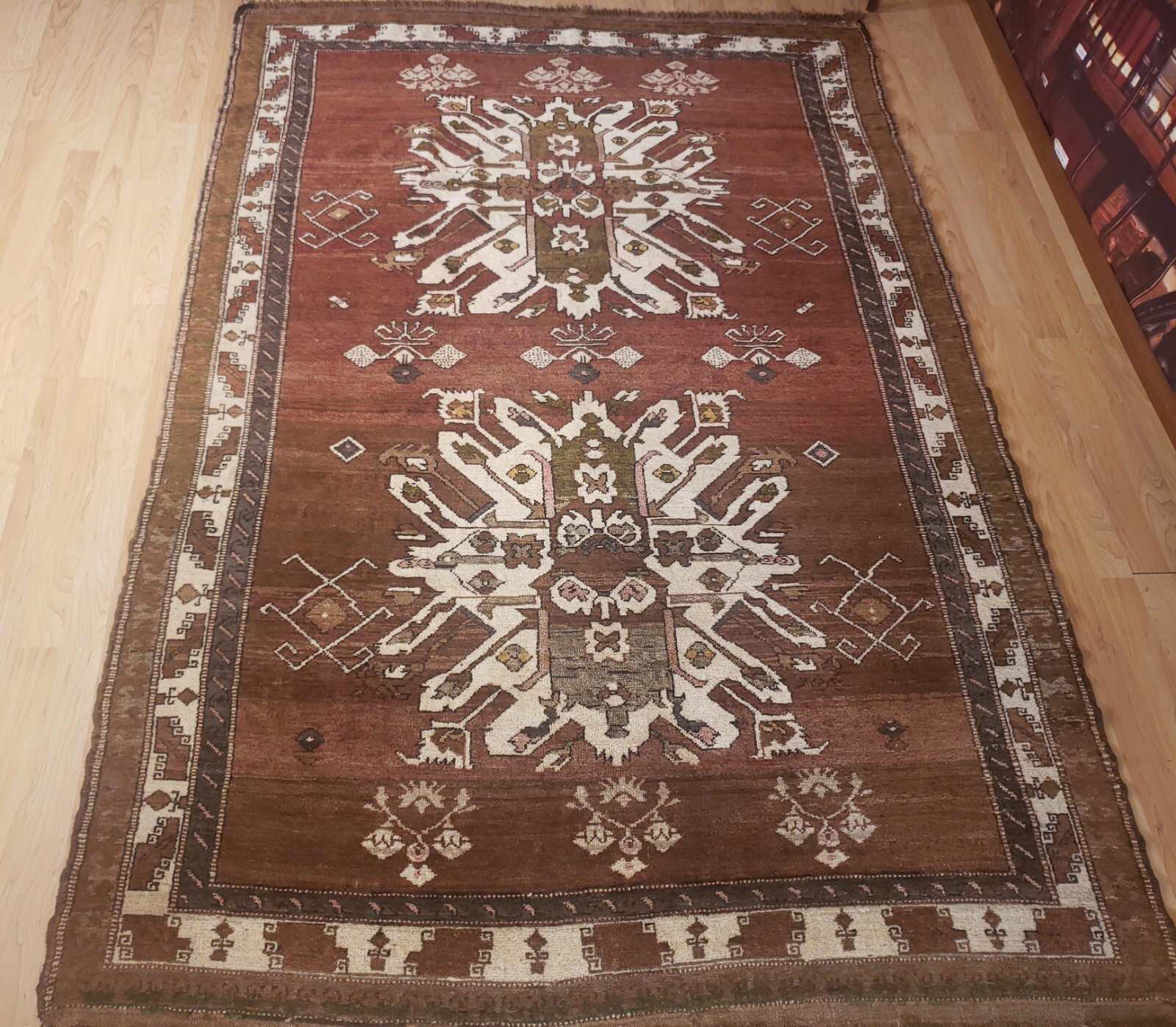 Antique Eagle Chelaberd Kazak Rug Excellent Condition Full Pile Tag $8,900
