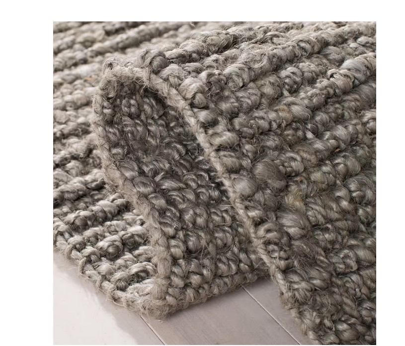 SAFAVIEH Natural Fiber Light Gray 2.6”ft. x 14 ft. Solid Runner Rug