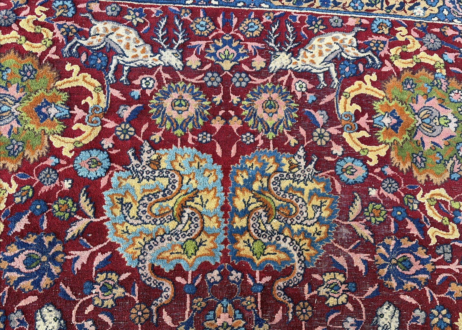 Auth: Antique Lavar Rug Spiral Tendril Classical Era Masterpiece 10×19