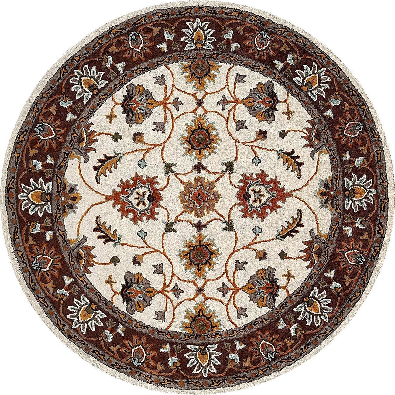 Handmade Woolen Round Carpet for Living Room Size 3 x 3 feet Round