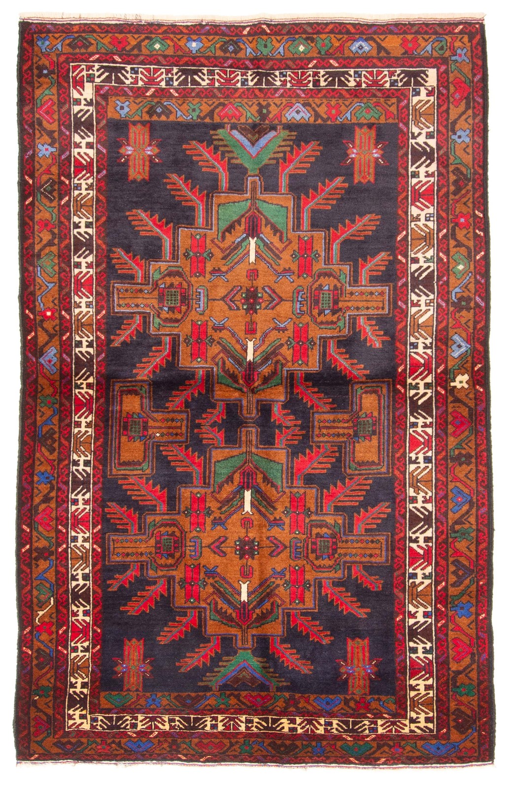 Traditional Vintage Hand-Knotted Area Rug 4’0″ x 6’4″ Oriental Wool Carpet