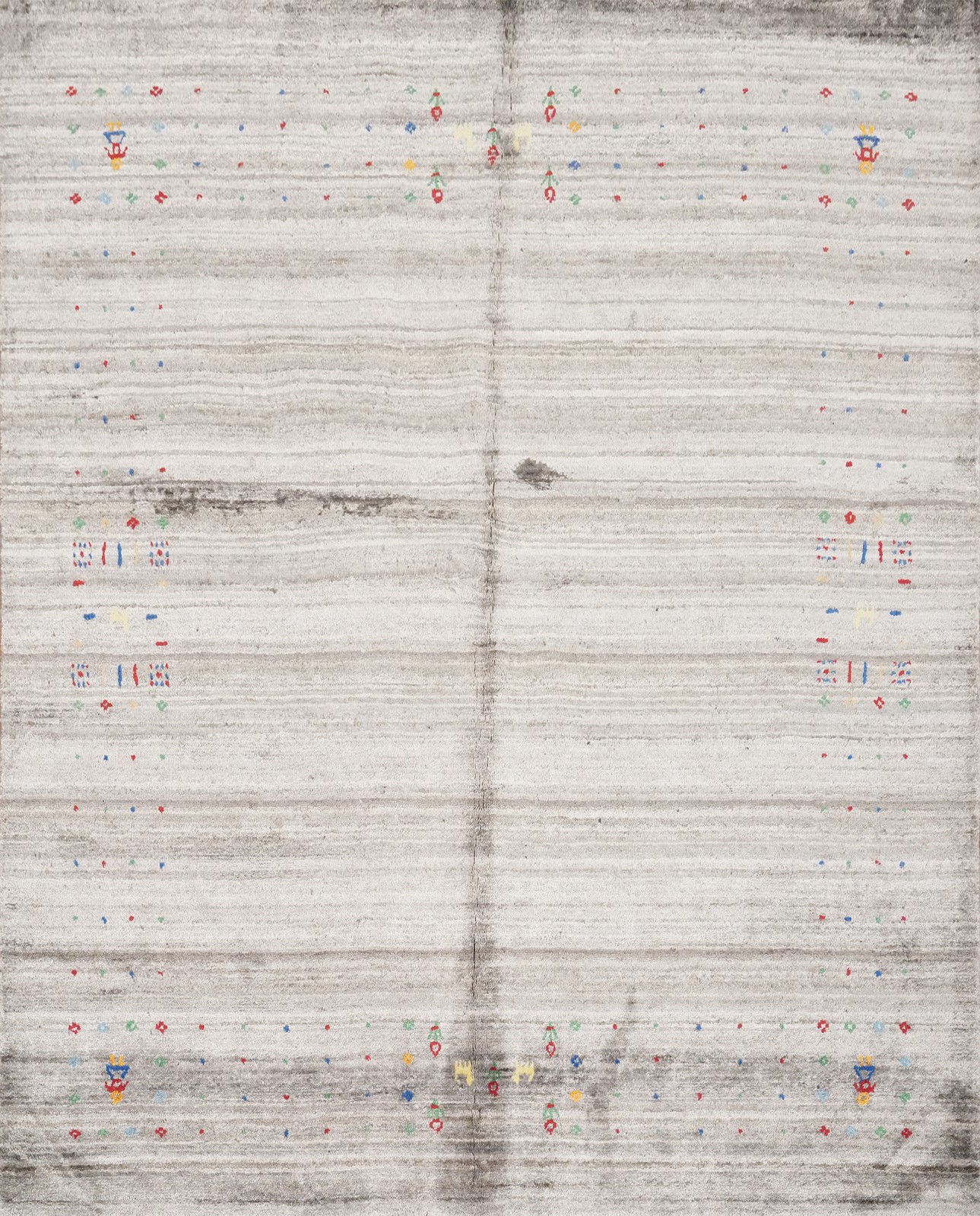 Sleek Neutral Little Character/ Animal Hand-made Area Rug 6×6 Minimalist Details