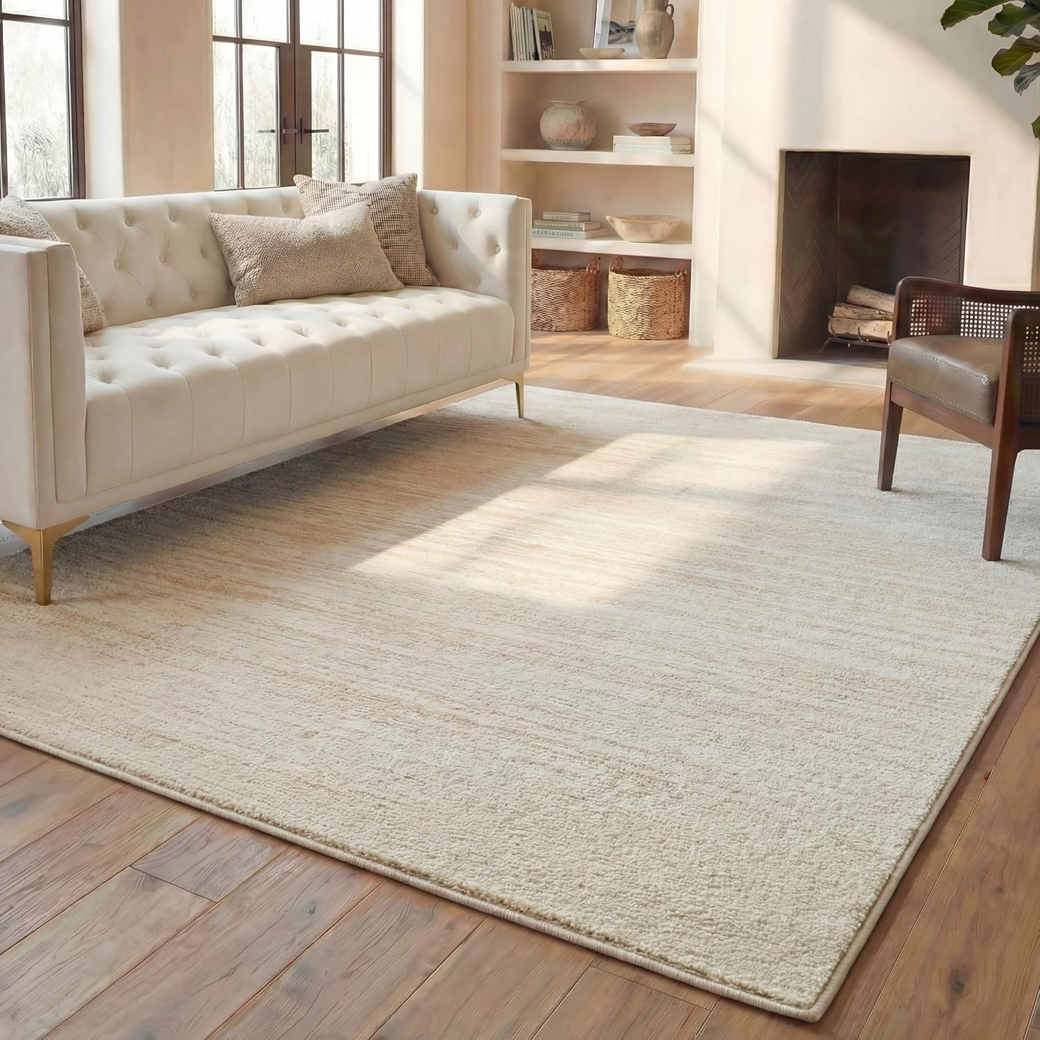 SAFAVIEH Area Rug 8X10 – Adirondack Collection – Large – Champagne & Cream, Mode