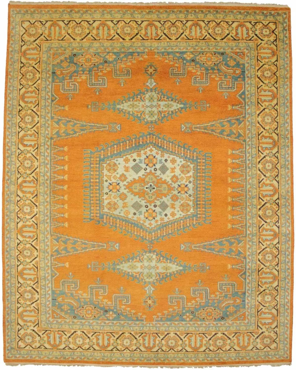 Handmade Indo-Viss Oriental Rug Vintage Style Carpet Farmhouse Decor 8X10 ft