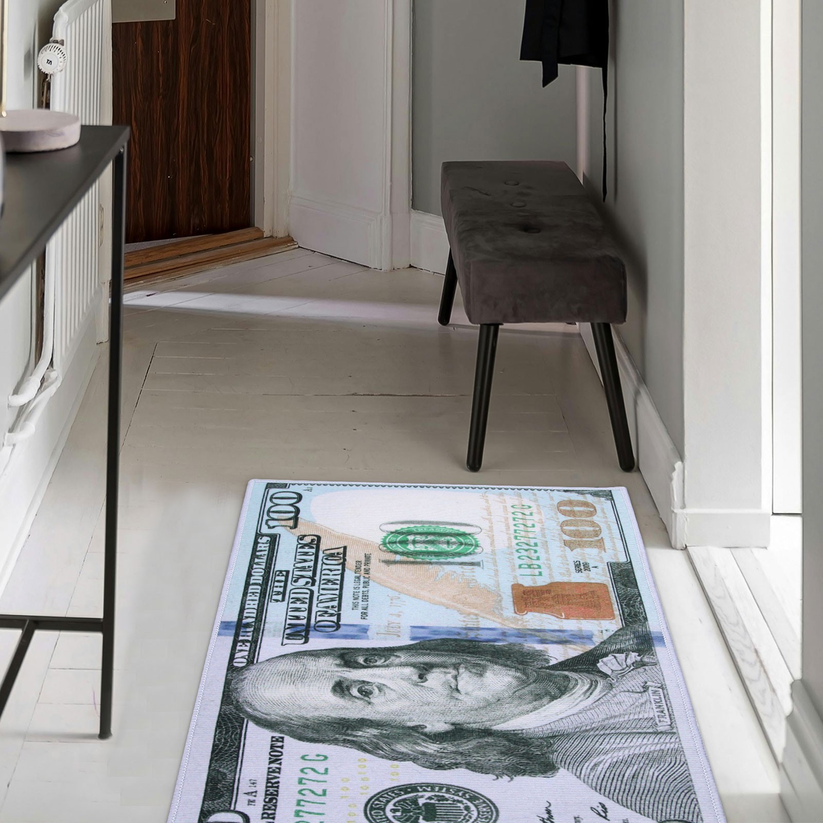 100 Dollar Bill Money Area Rug Carpet Floor Mat Home Decoration 23.8×15.9″ NEW