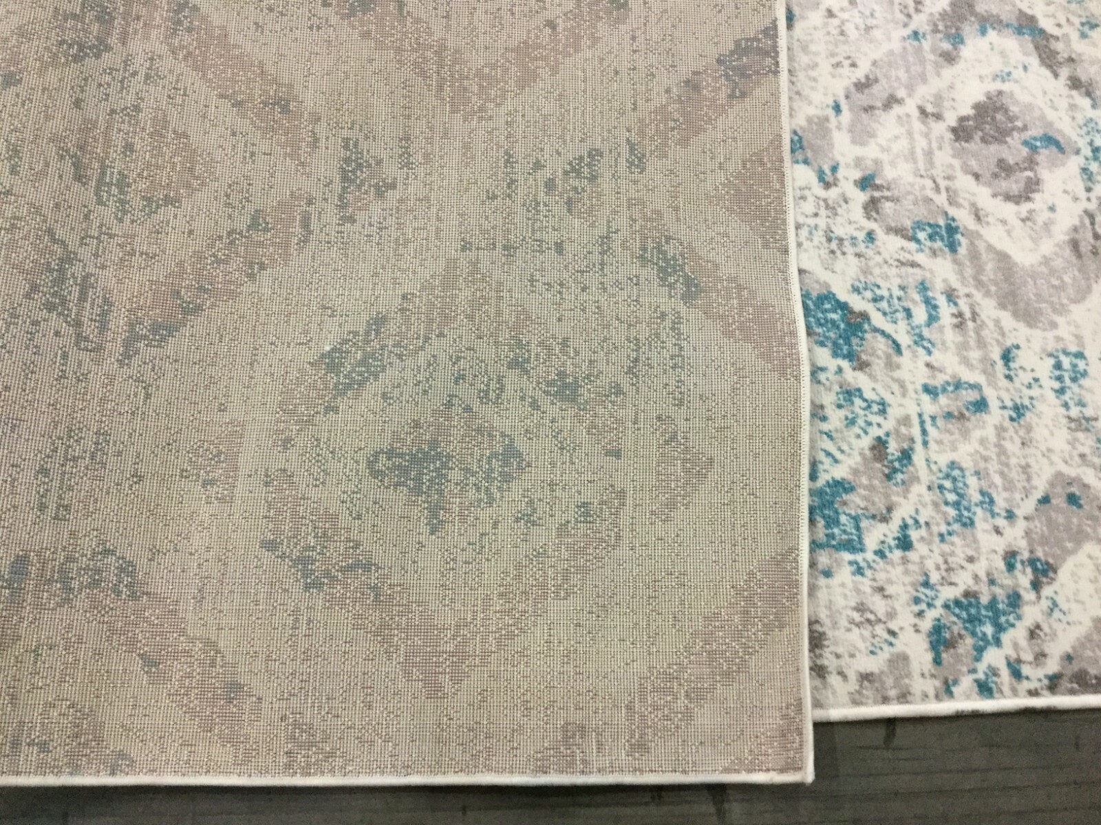 IVORY / BLUE 6′ X 9′ Pulled Threads Rug Reduced Price 1172645997 SKY190D-6