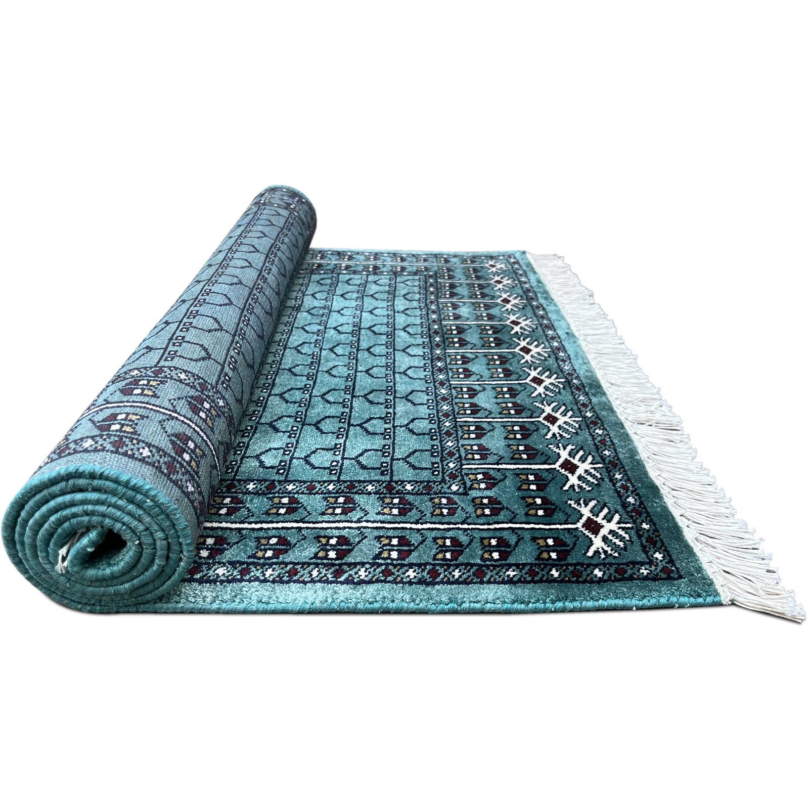 Amma Carpets 3×5 feet Rug Parda Handmade Art Silk Hand-Knotted Sky Blue