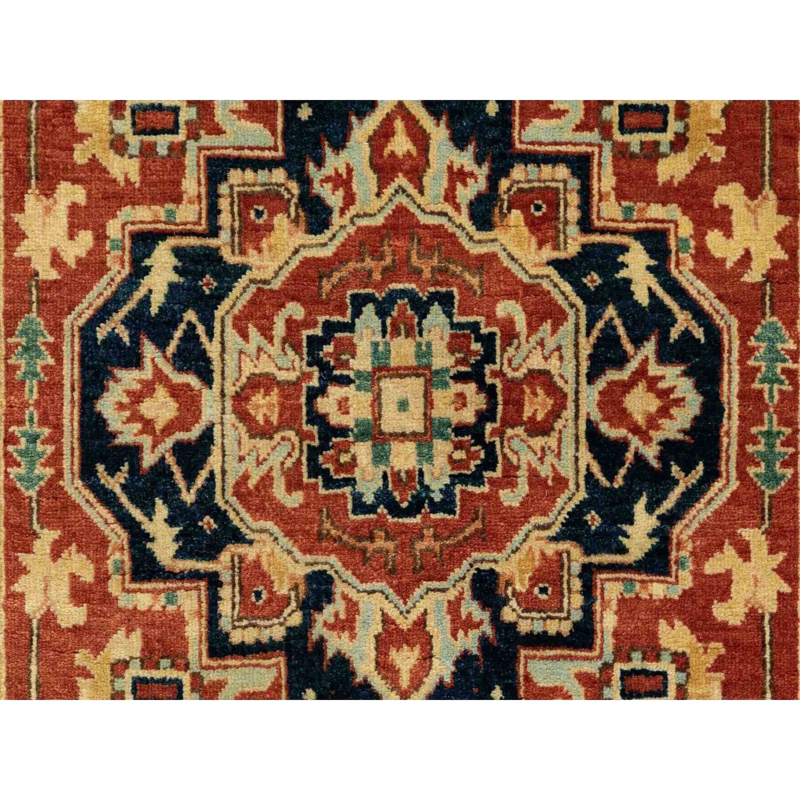 3’1″x5’2″ Soft Wool Red Antiqued Heris Re-Creation Hand Knotted Rug R62018