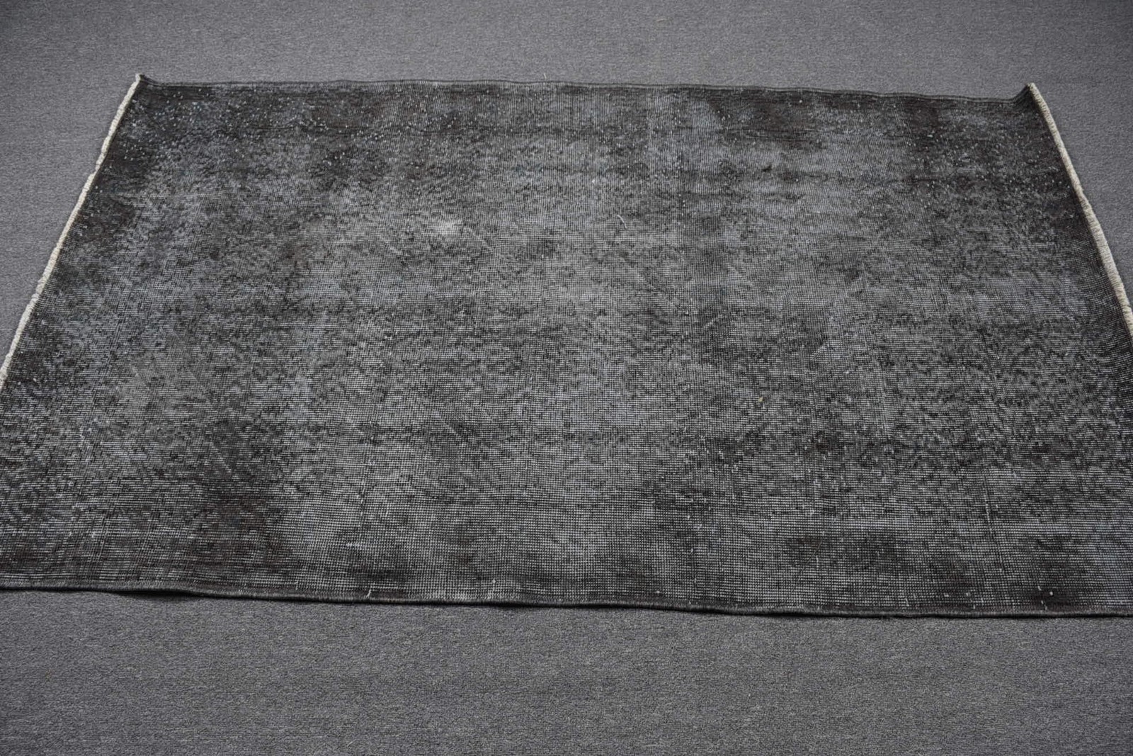 3,7×6,5 ft Rug, Area Vintage Rug, Gray Ikat Rug
