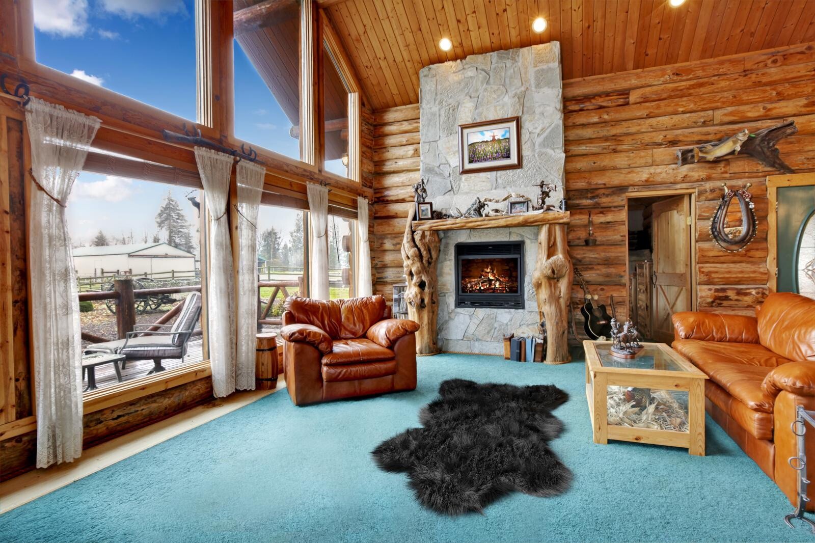 Deluxe Faux Bear Rug for Nursery [Extra large 6ft x 3 ft.Faux fur Bear Skin Rug.