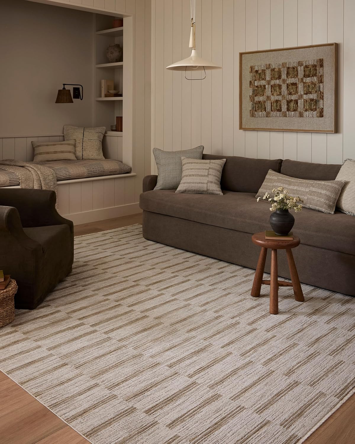 Amber Lewis Cali Ivory/Tobacco Area Rug 7’10” x 10′ – Stylish Home Accent