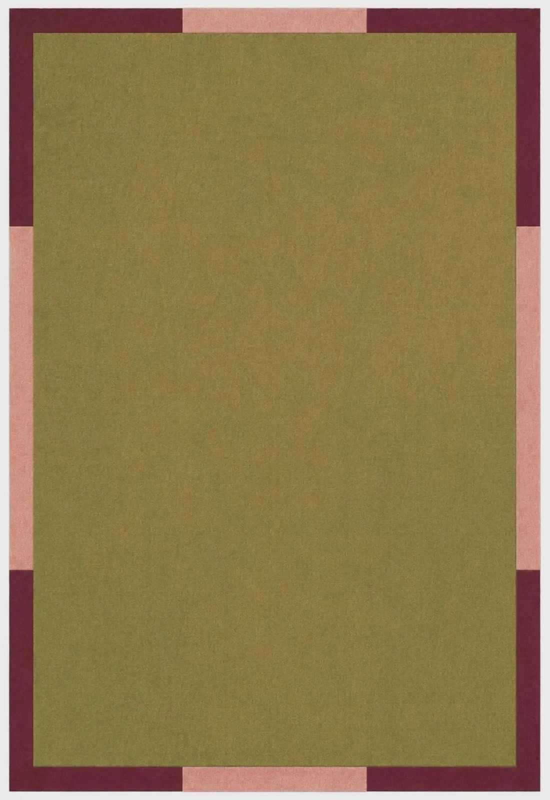 Olive Green Rug ,hand tufted Mid Century Abstract Wool Area Rug, Living Room
