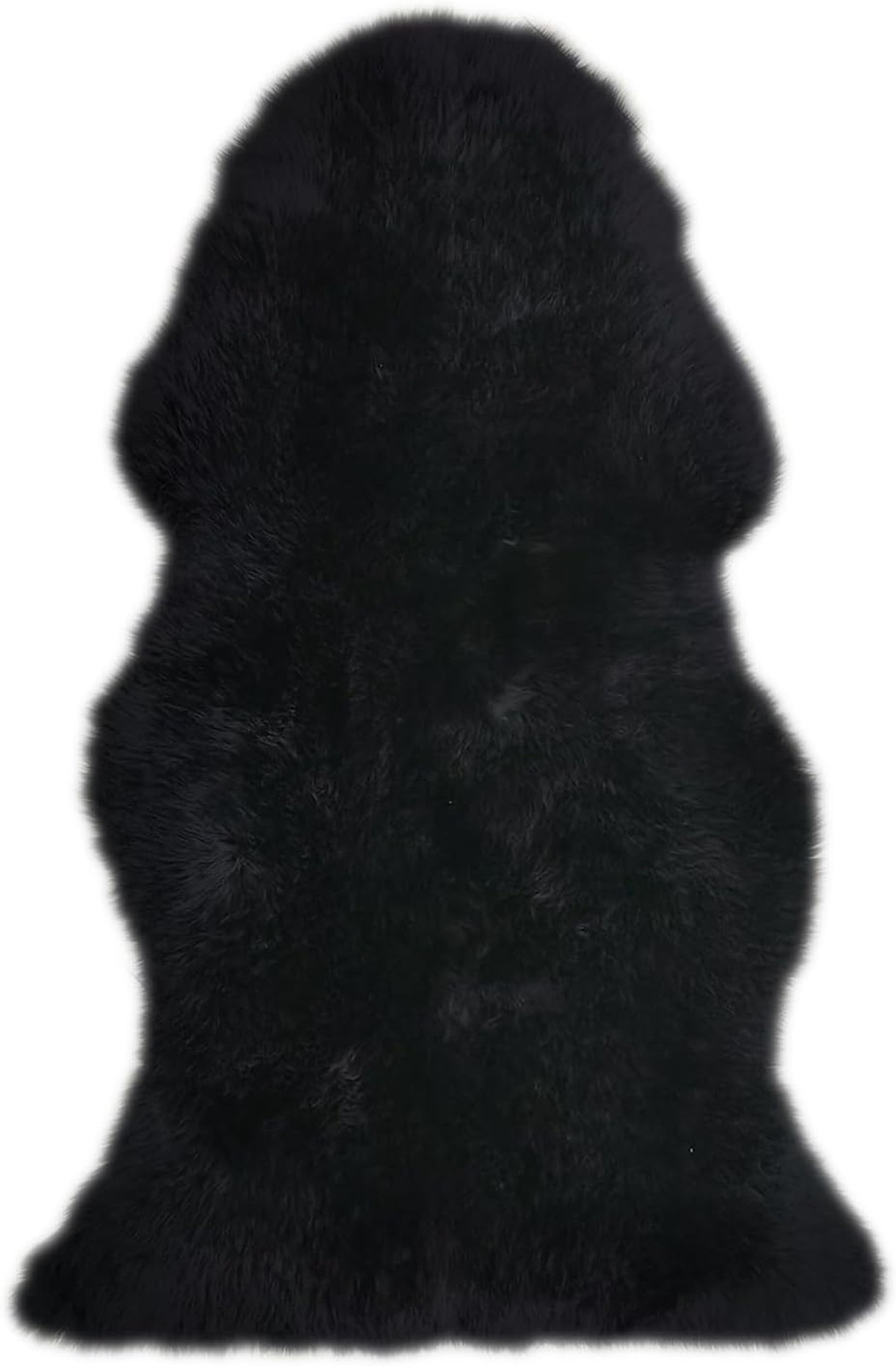 Australian Merino Sheepskin Rug, 2.3×3.3 ft Lambskin Area Rug, Black, Single