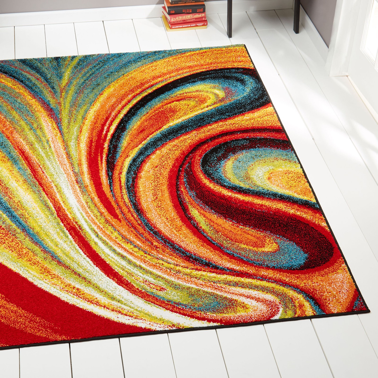 Swirls Twirls Multi-Color Area Ru 5×7 Abstract Carpet – Actual 5′ 2” x 7′ 2”