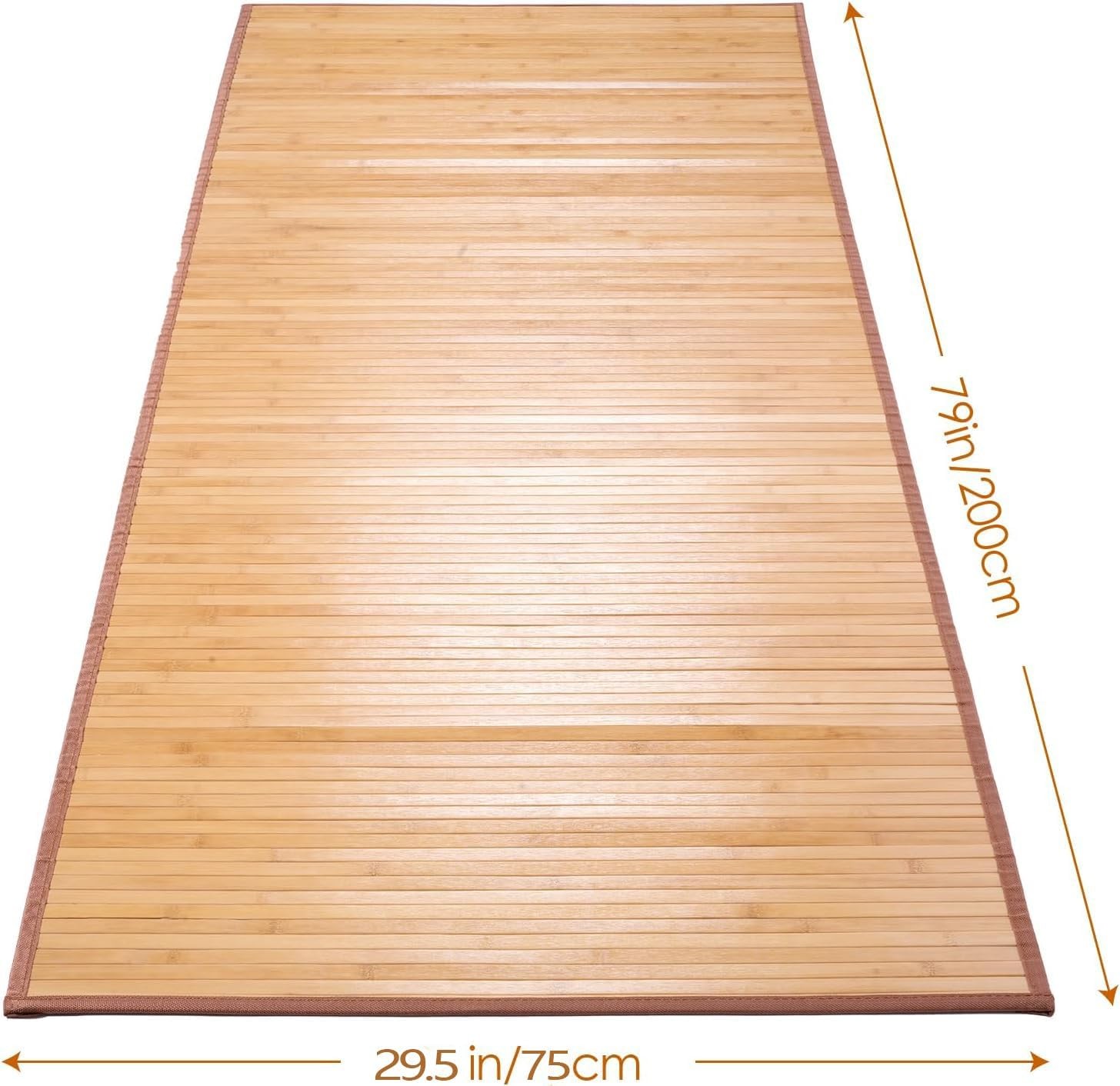 Natural Bamboo Area Rug 29.5×79 Inches Large Bathroom Mat Kitchen Floor Runner