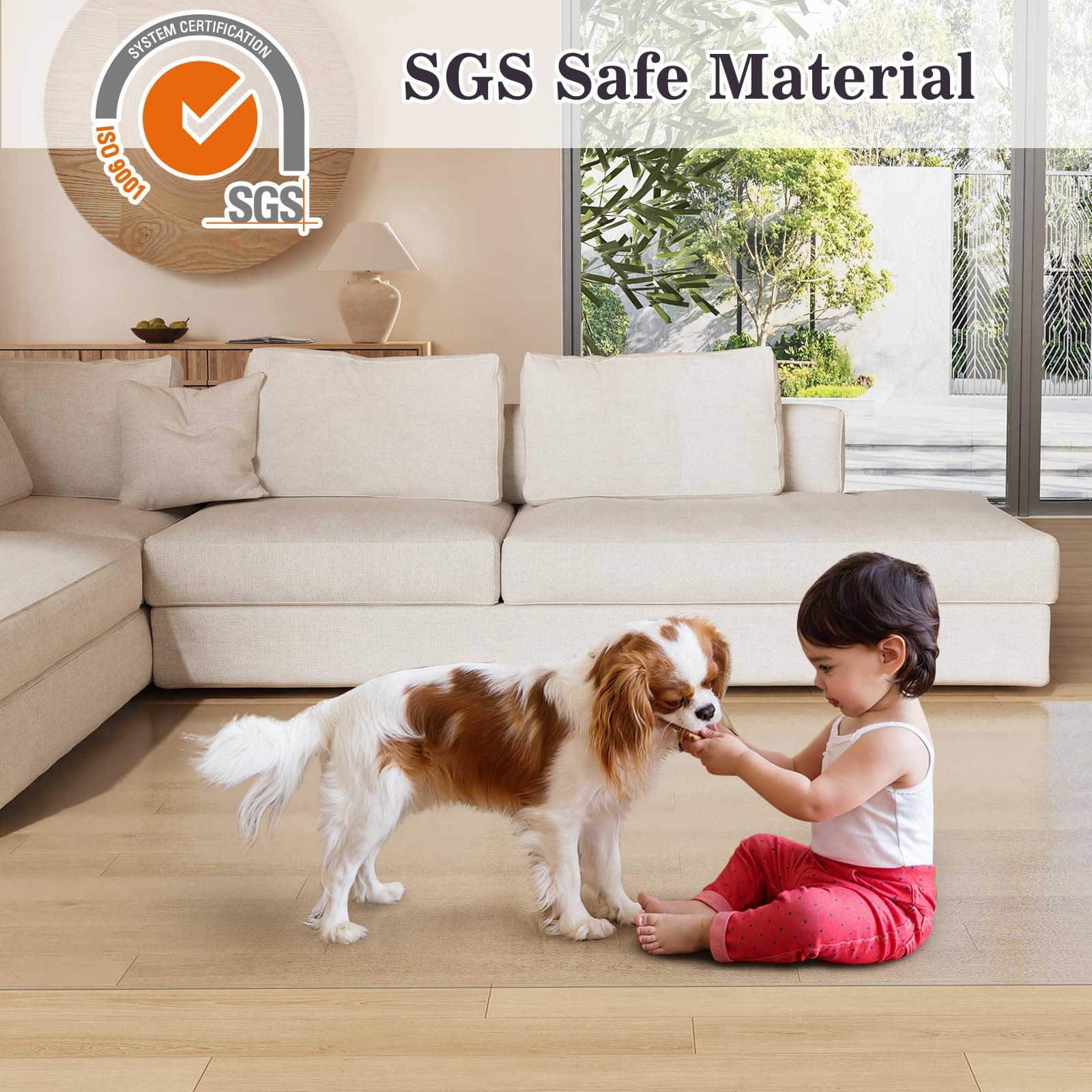 2’×6′ Frosted Clear Vinyl Runner Rug for Hallway, Waterproof No Spill Plastic…