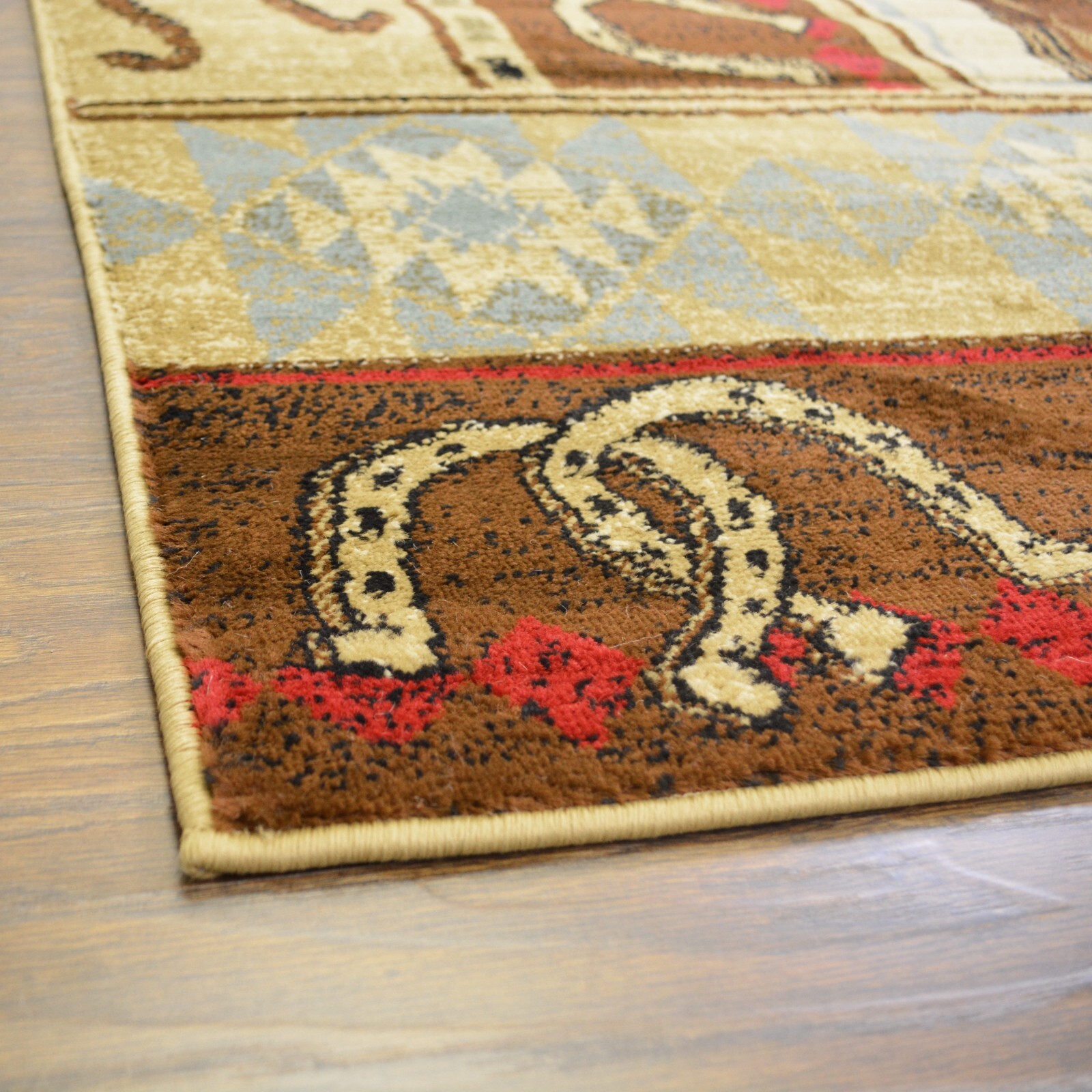 Desperado Area Rug Lodge Cabin Cowboy Rodeo Steer Black Brown *FREE SHIPPING*