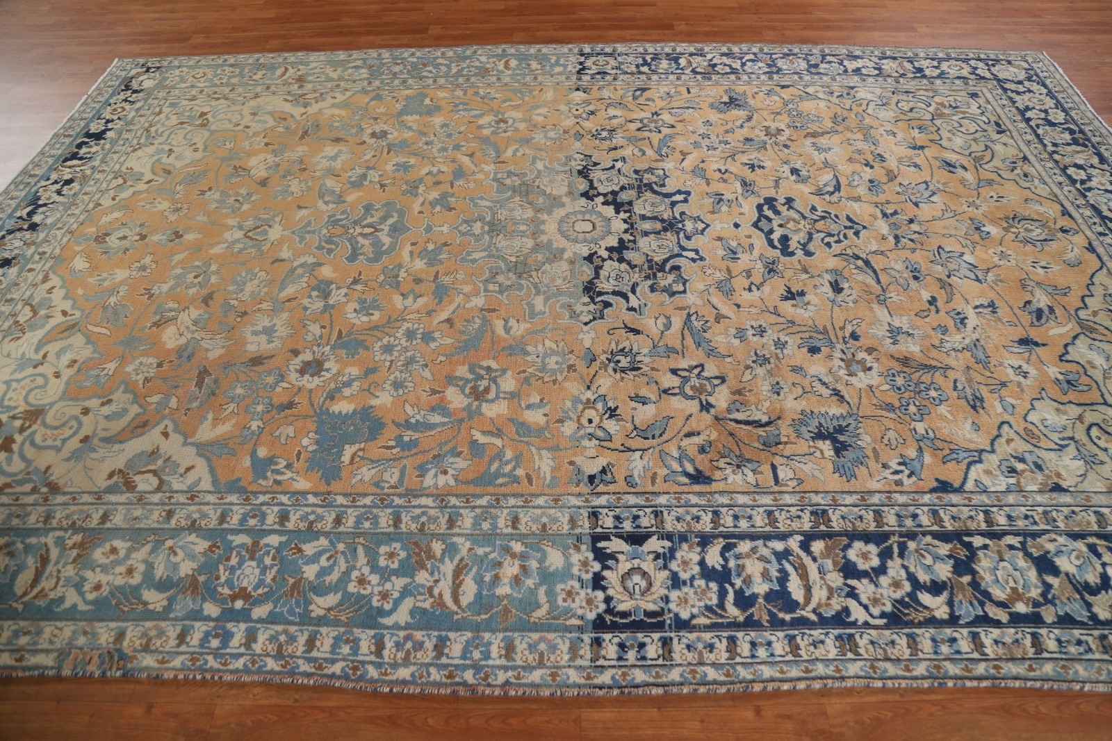 Vintage Muted Rust/ Navy Blue Traditional Najafabad Hand-knotted Area Rug 8×12