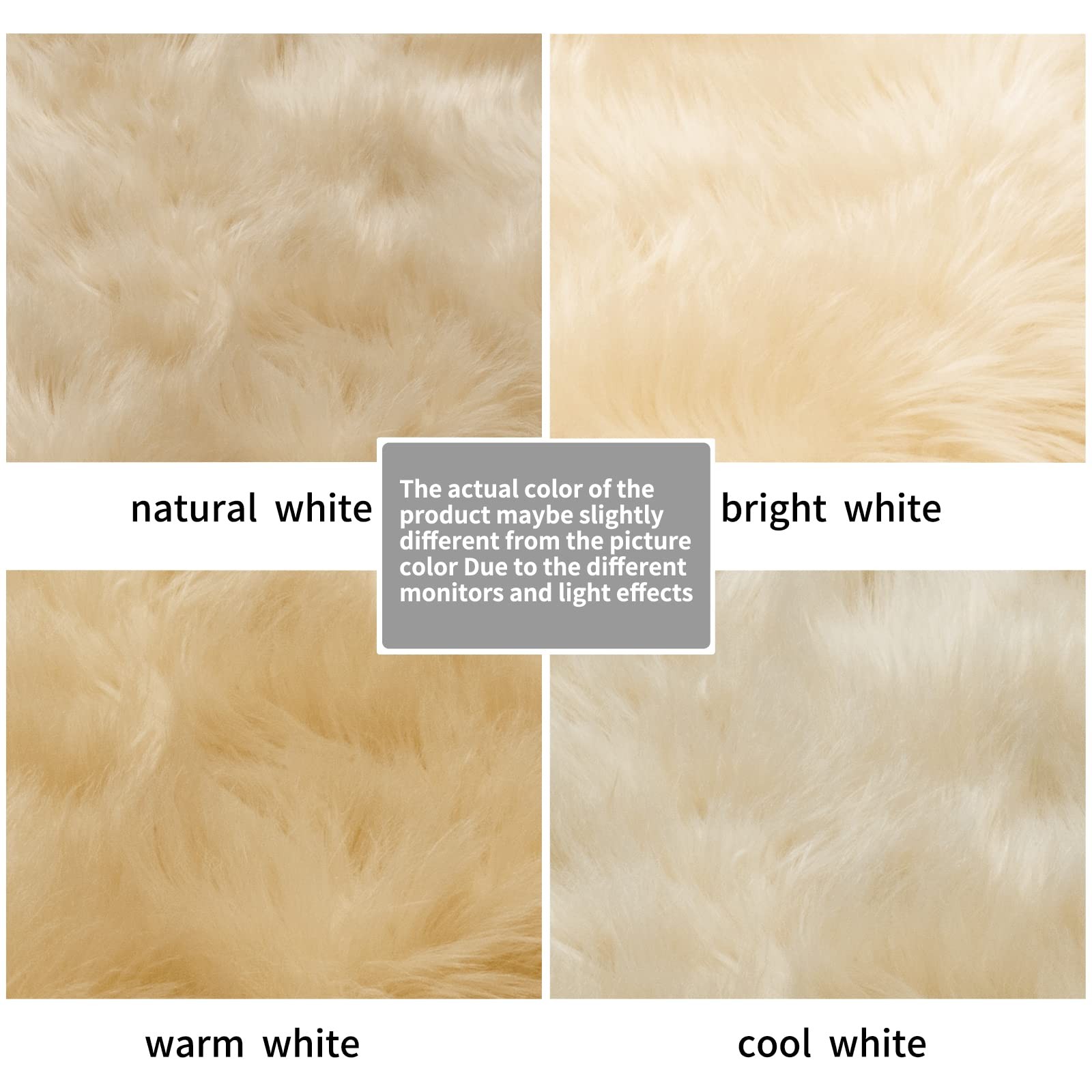 Serissa Soft Round Faux Sheepskin Fur Area Rug Beige Circle Fluffy Rugs