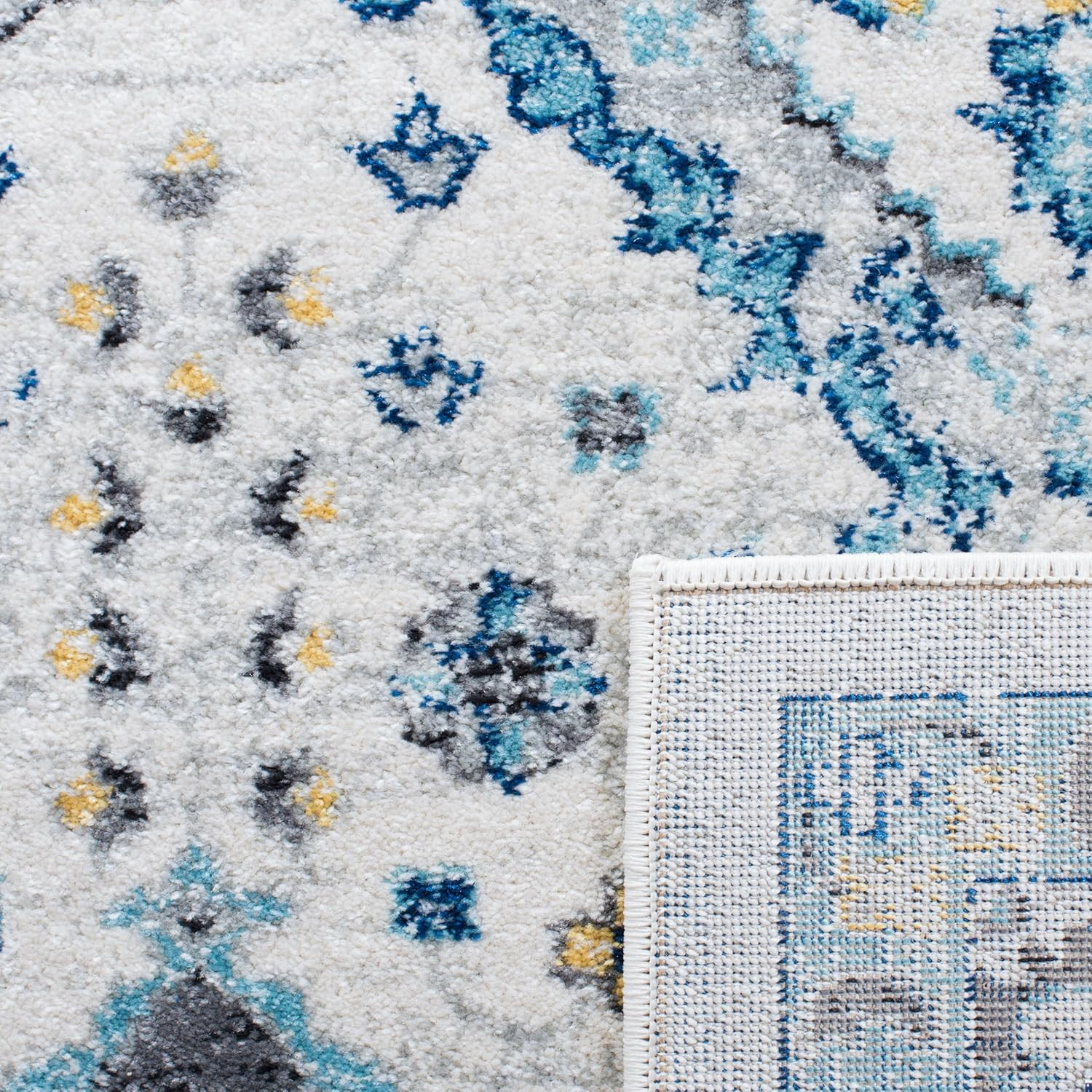 Evoke 8′ x 10′ Ivory/Light Blue Boho Oriental Non-Shedding Area Rug