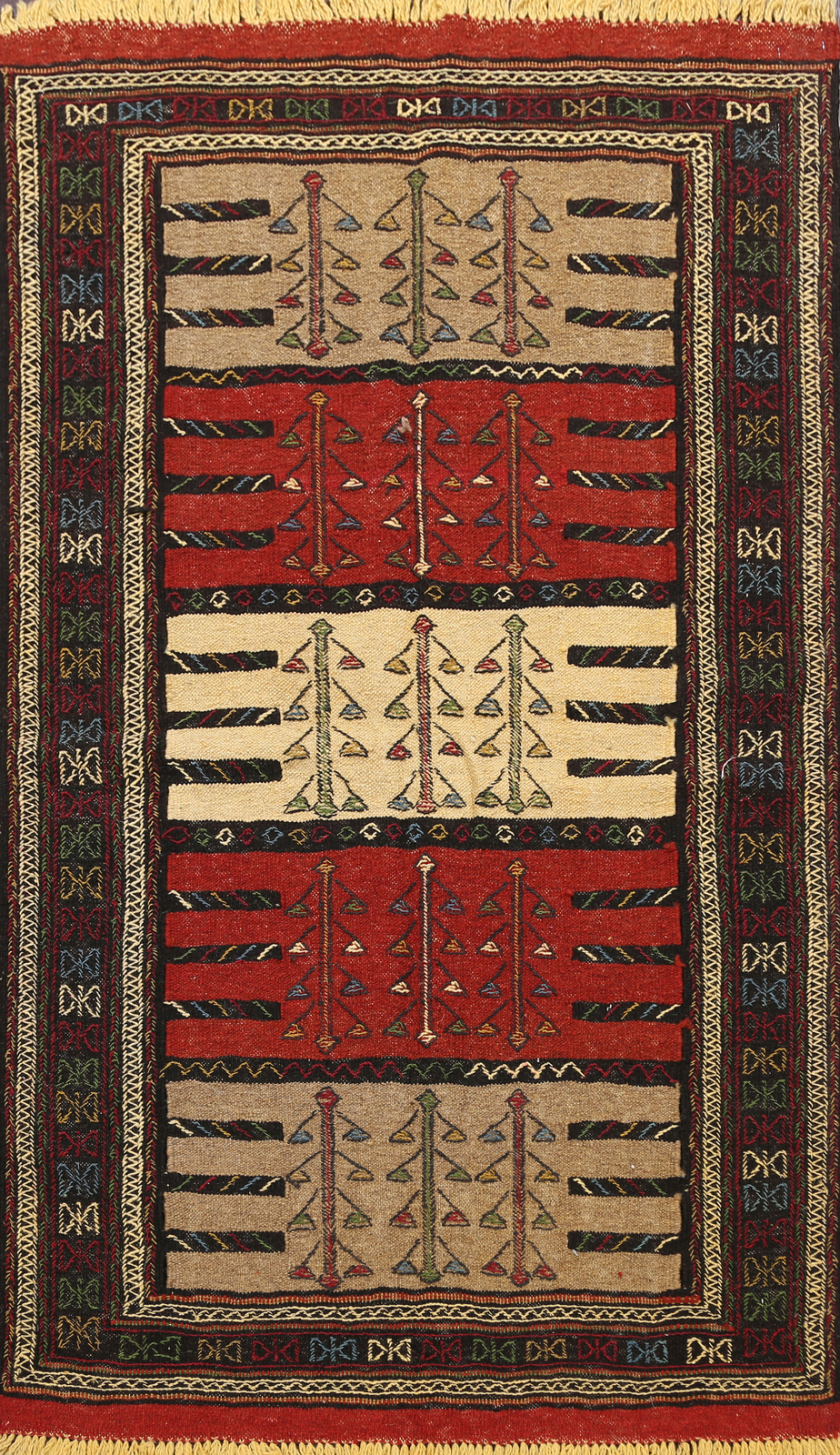 Tribal Traditional Sumak Kilim Hand-Woven Area Rug Geometric Oriental Carpet 4×6