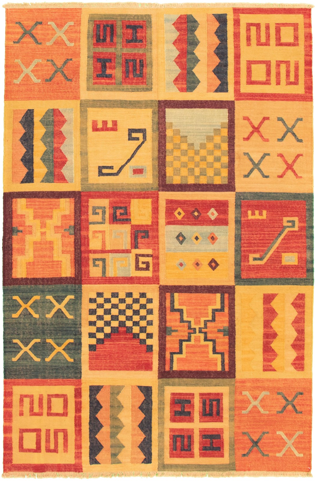 Vintage Hand Woven Area Rug 6’0″ x 9’2″ Traditional Wool Oriental Carpet