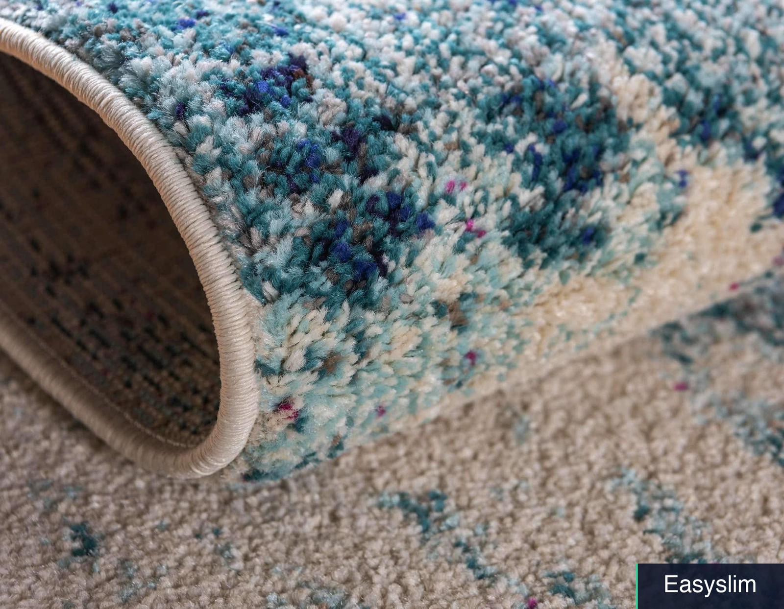 Coastal Modern Runner Rug Light Blue Coral Lobster Shells 3 x 10 Feet