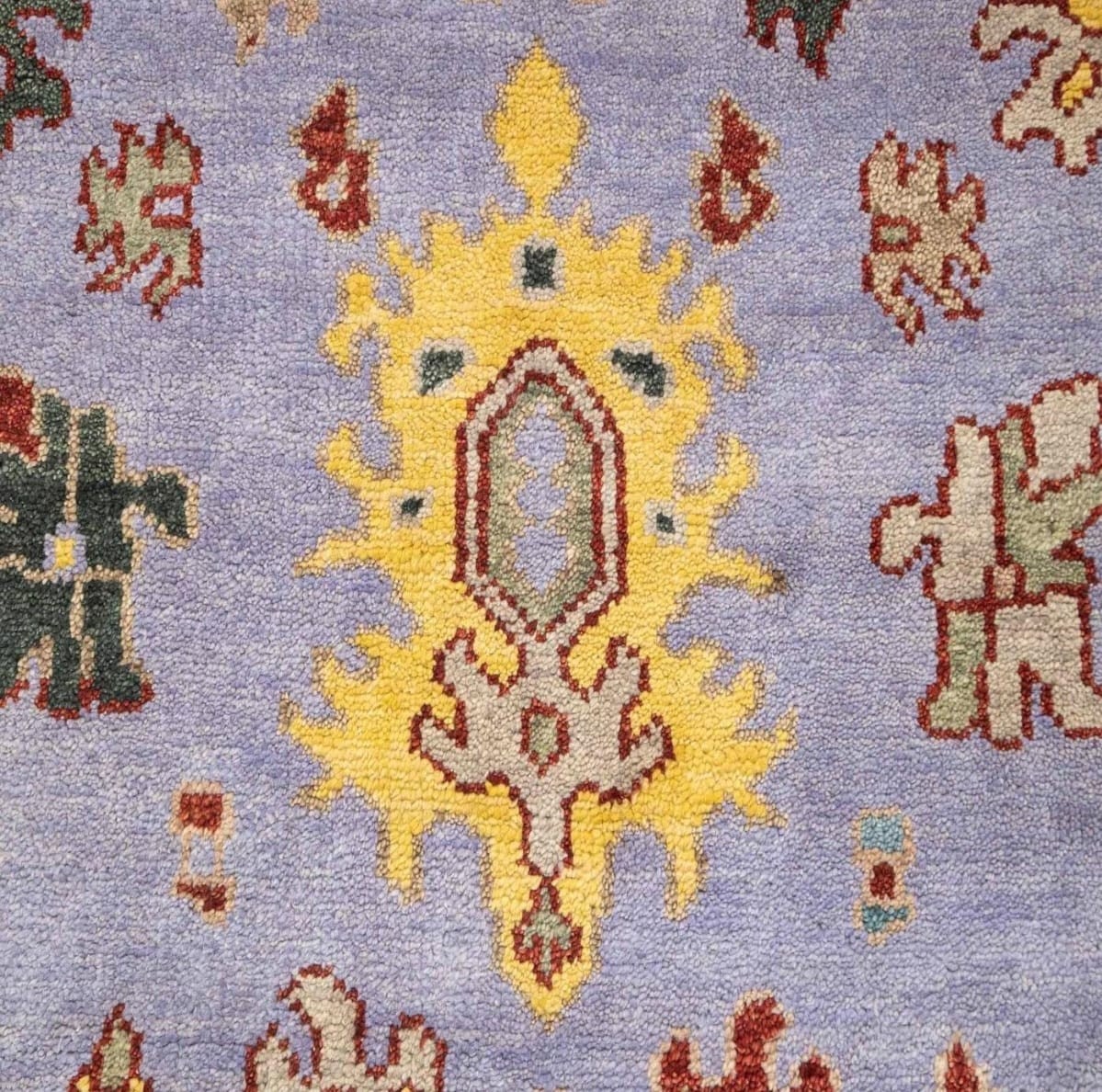 Hand Knotted Oushak Rug Lavender Purple Wool Area Rug Turkish Style