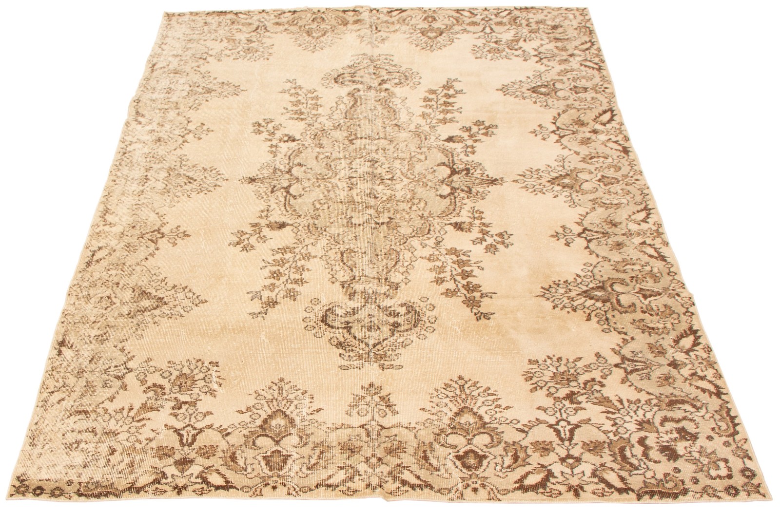 Vintage Hand-Knotted Area Rug 6’6″ x 9’0″ Traditional Wool Carpet
