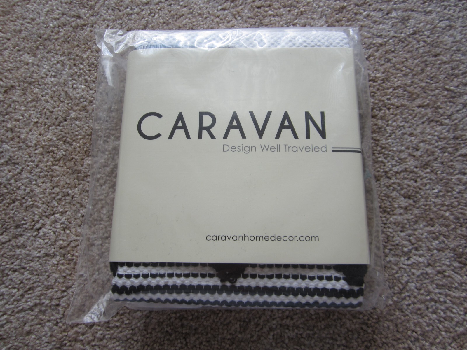 Caravan Black and White Cotton Rug 21″ X 34″