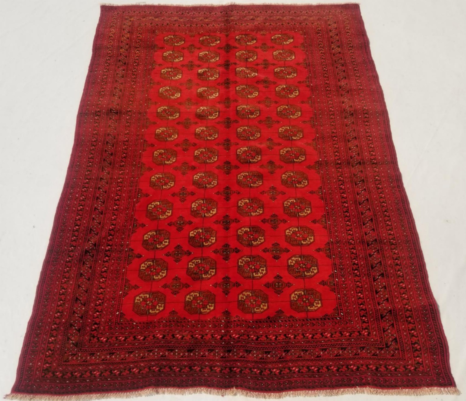 Vintage Traditional Handmade Afghan Bokhara Tribal Wool Rug 9×6.6ft