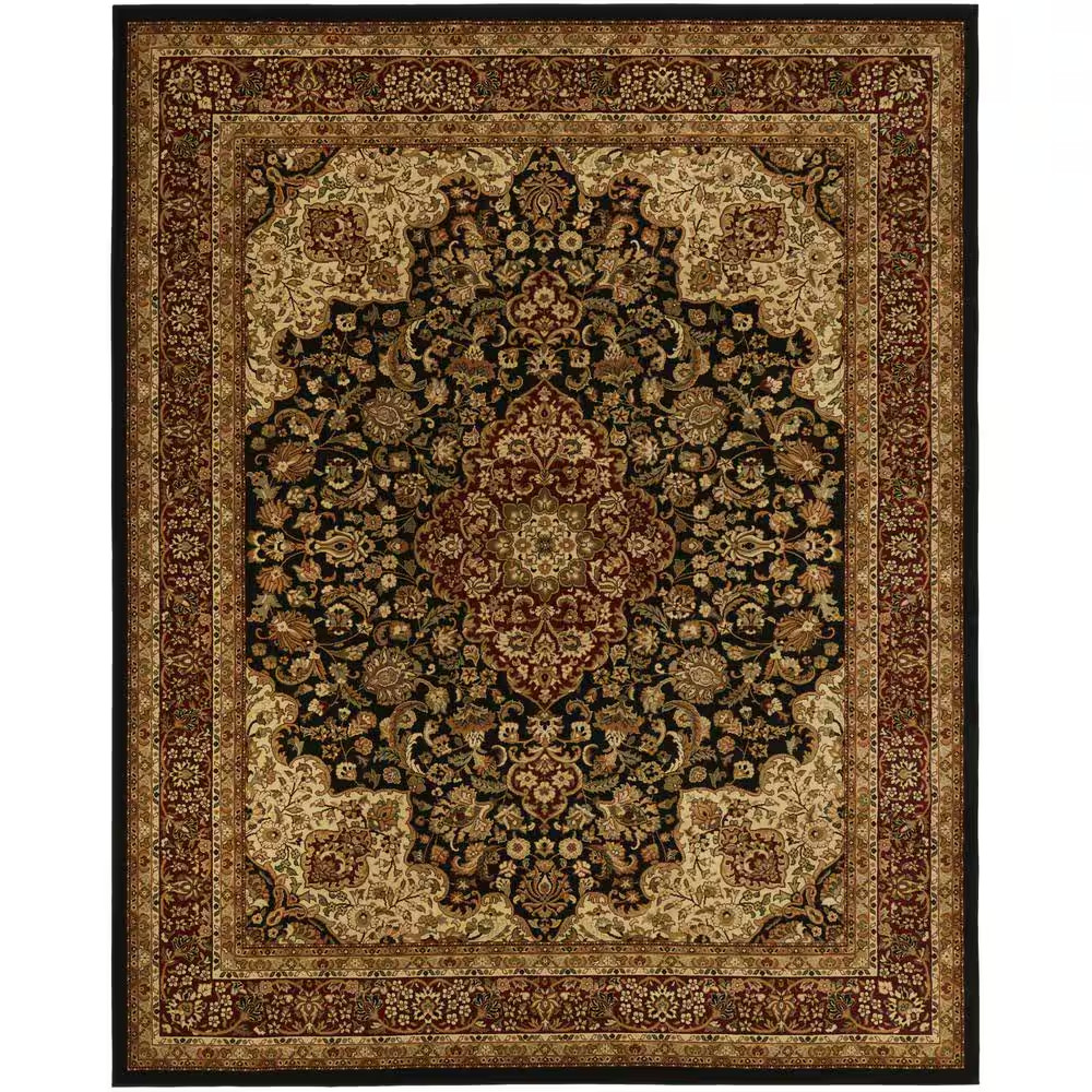Silk Road Black 8 Ft. X 10 Ft. Medallion Area Rug