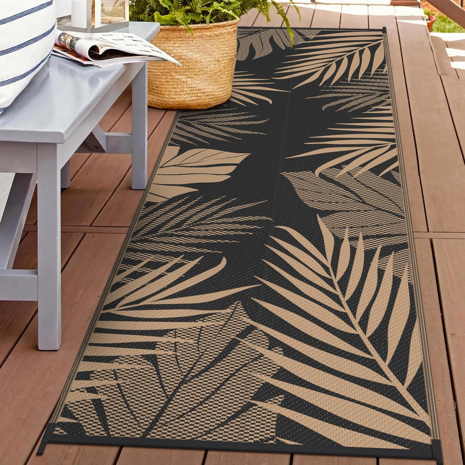 Outdoor Rug 2.5′ X 8′ Waterproof for Patios Clearance, Reversible Outdoor Plasti