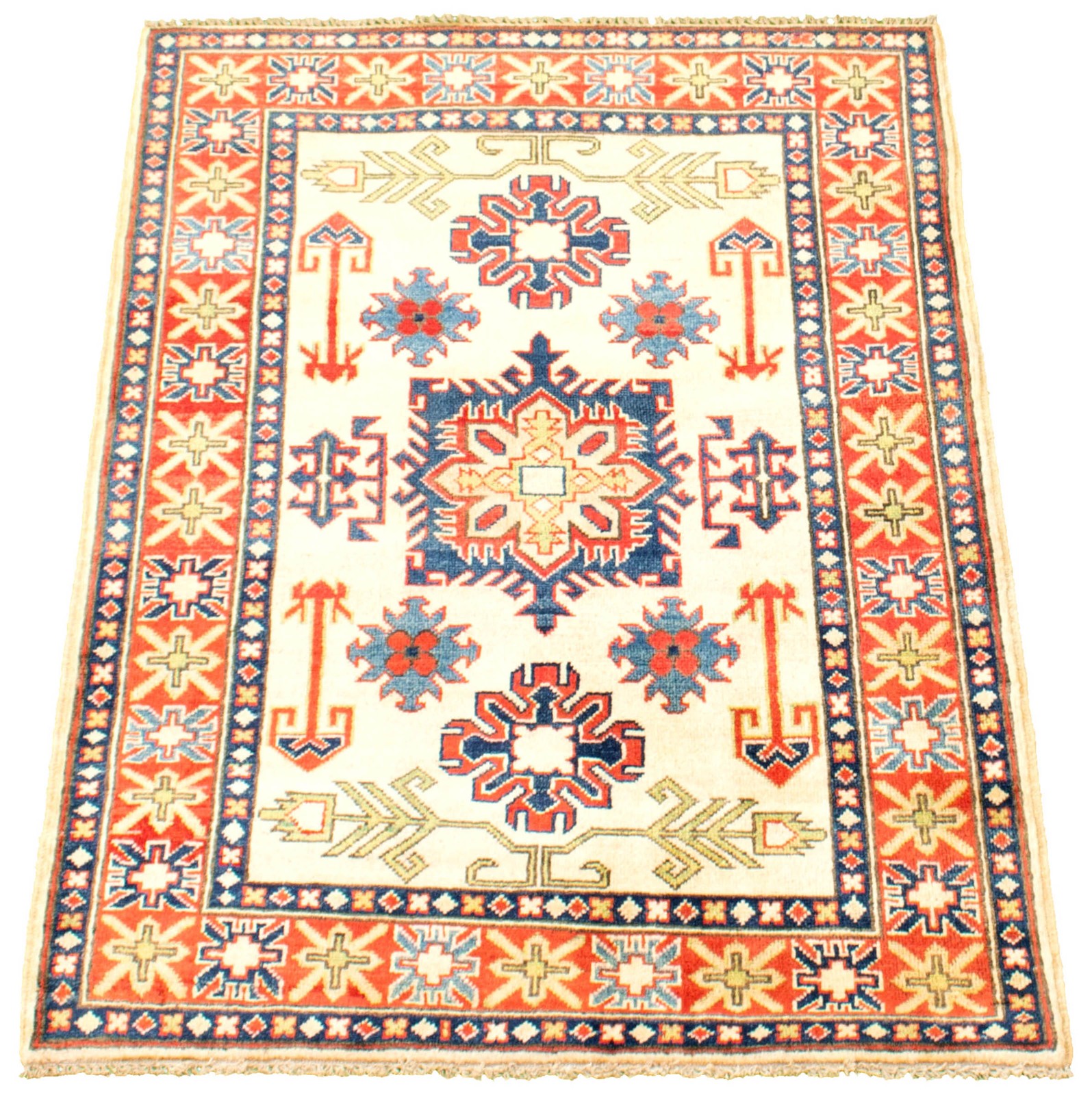 Traditional Hand Knotted Oriental Area Rug 3’6″ x 4’11” Wool Carpet