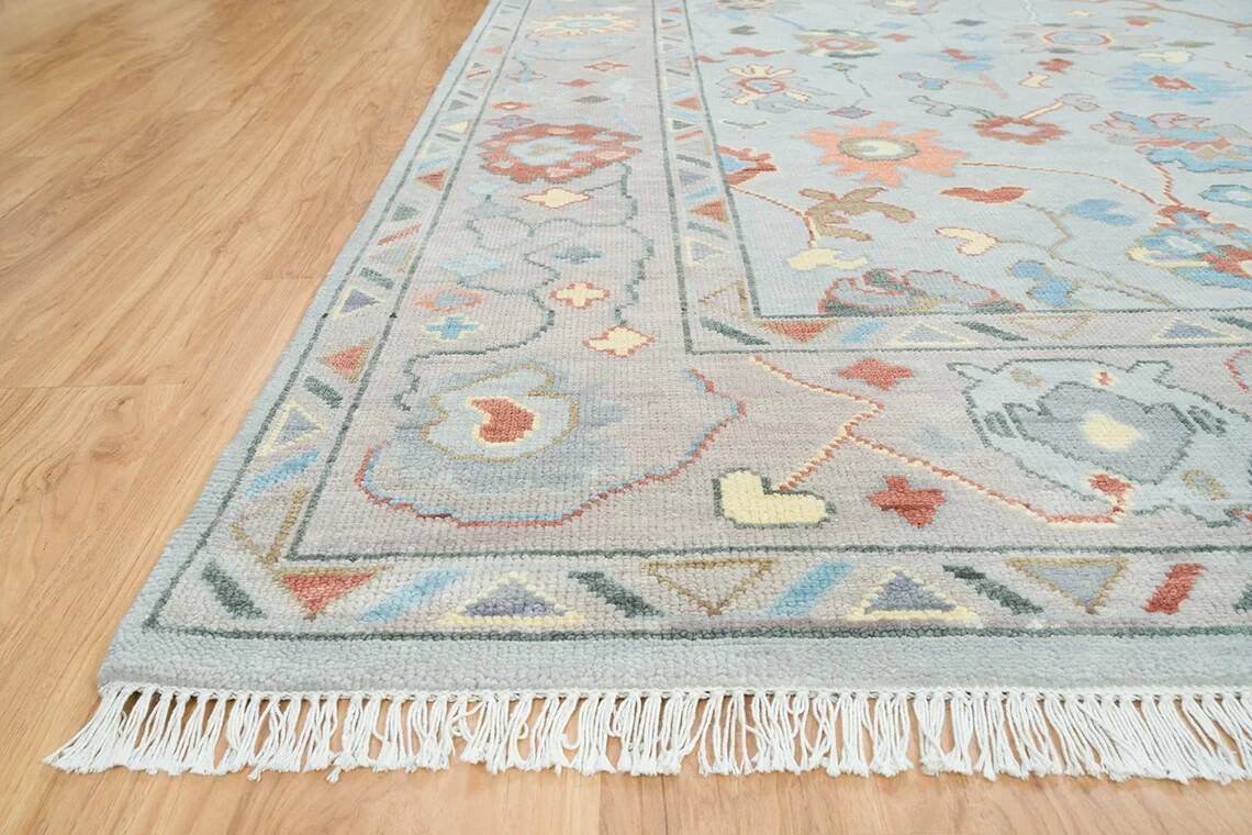 8X10 New Oushak Rug Contemporary Living Room Area Rug Hand Knotted Floral Rugs