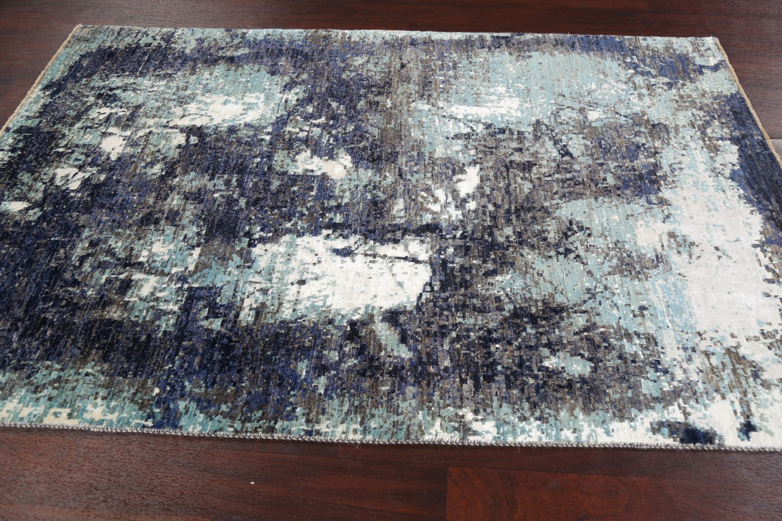 Artistic Modern Abstract Oriental Area Rug Wool/ Silk Hand-made Carpet 5×7