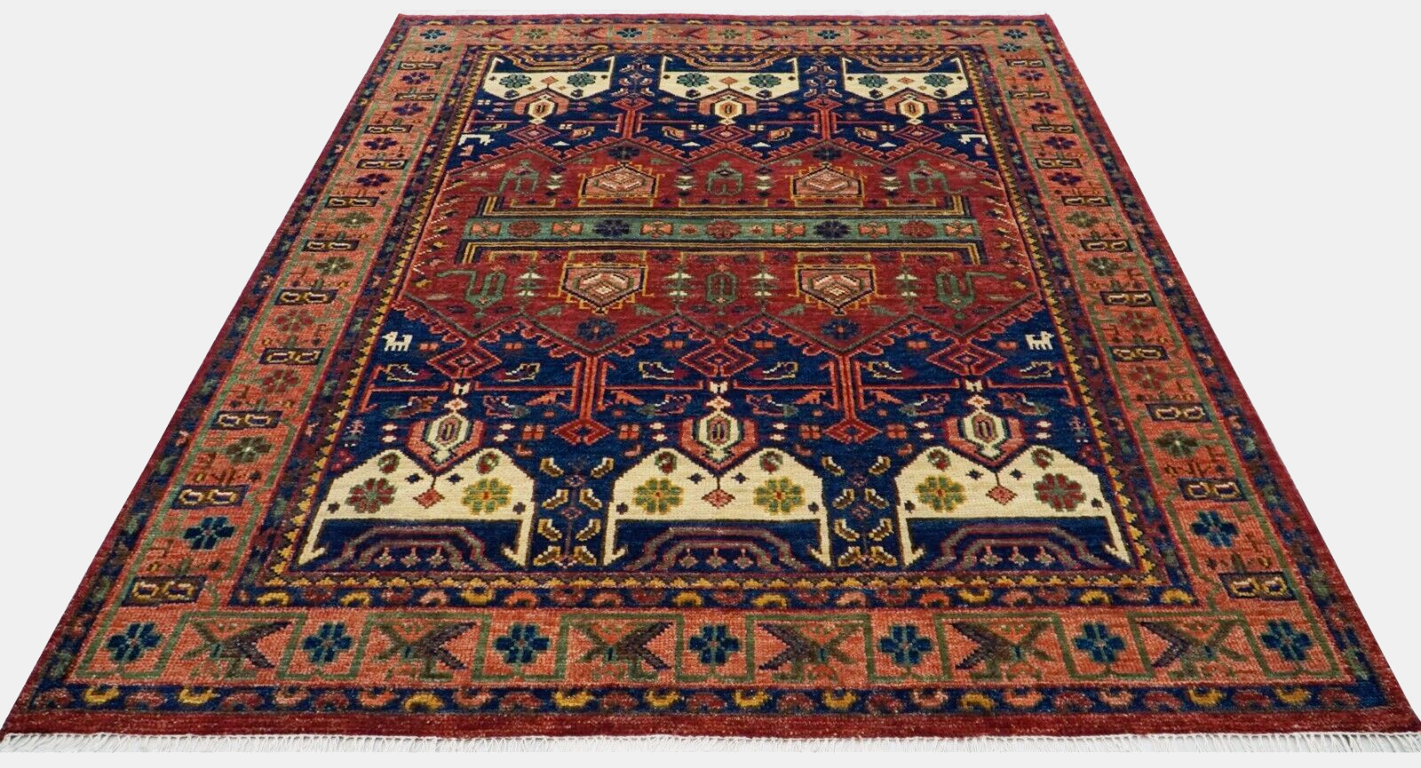 100% Wool Rug Custom Hand Knotted Pottery Barn Nicolette Cardinal Red Area Rug
