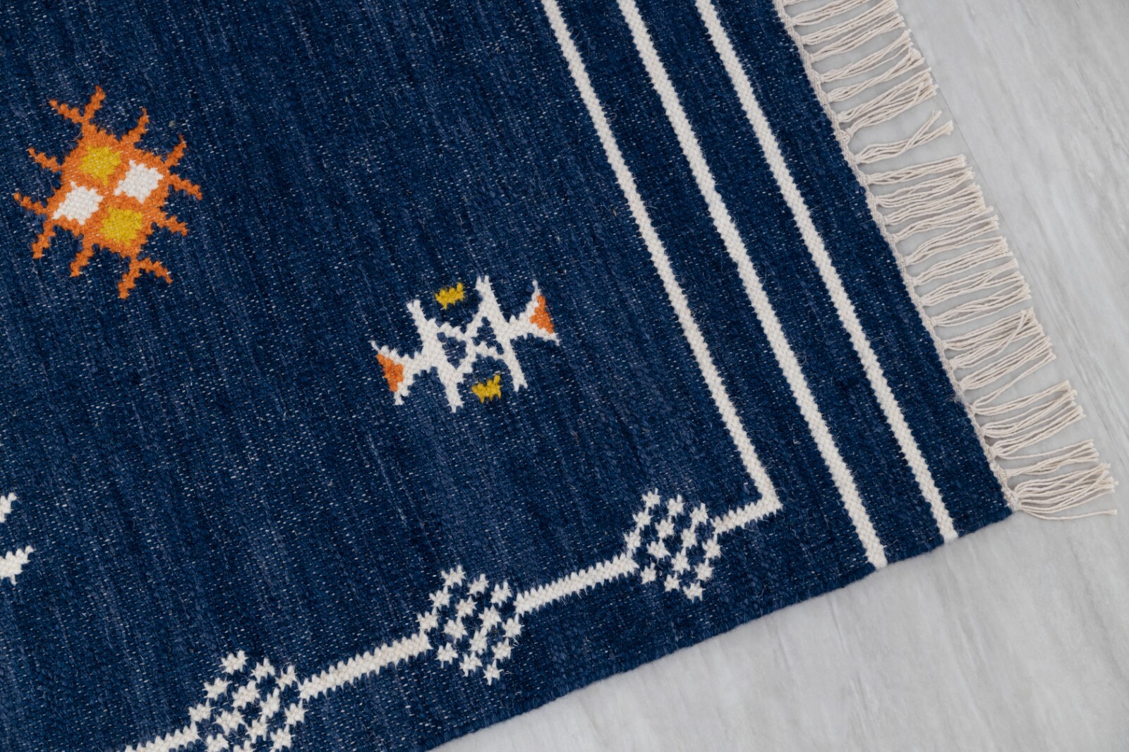 Blue Bohemian Boho Moroccan Rug Hand Woven Bohemian Decor Inspired Customize Rug