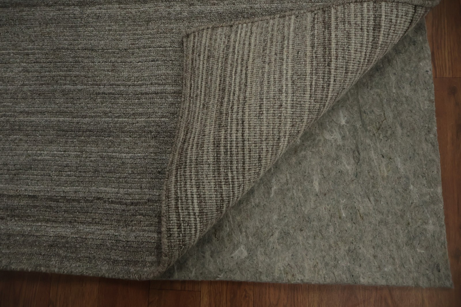 Contemporary Gray Rug Handmade Wool Modern with Subtle Linear Design 4×6