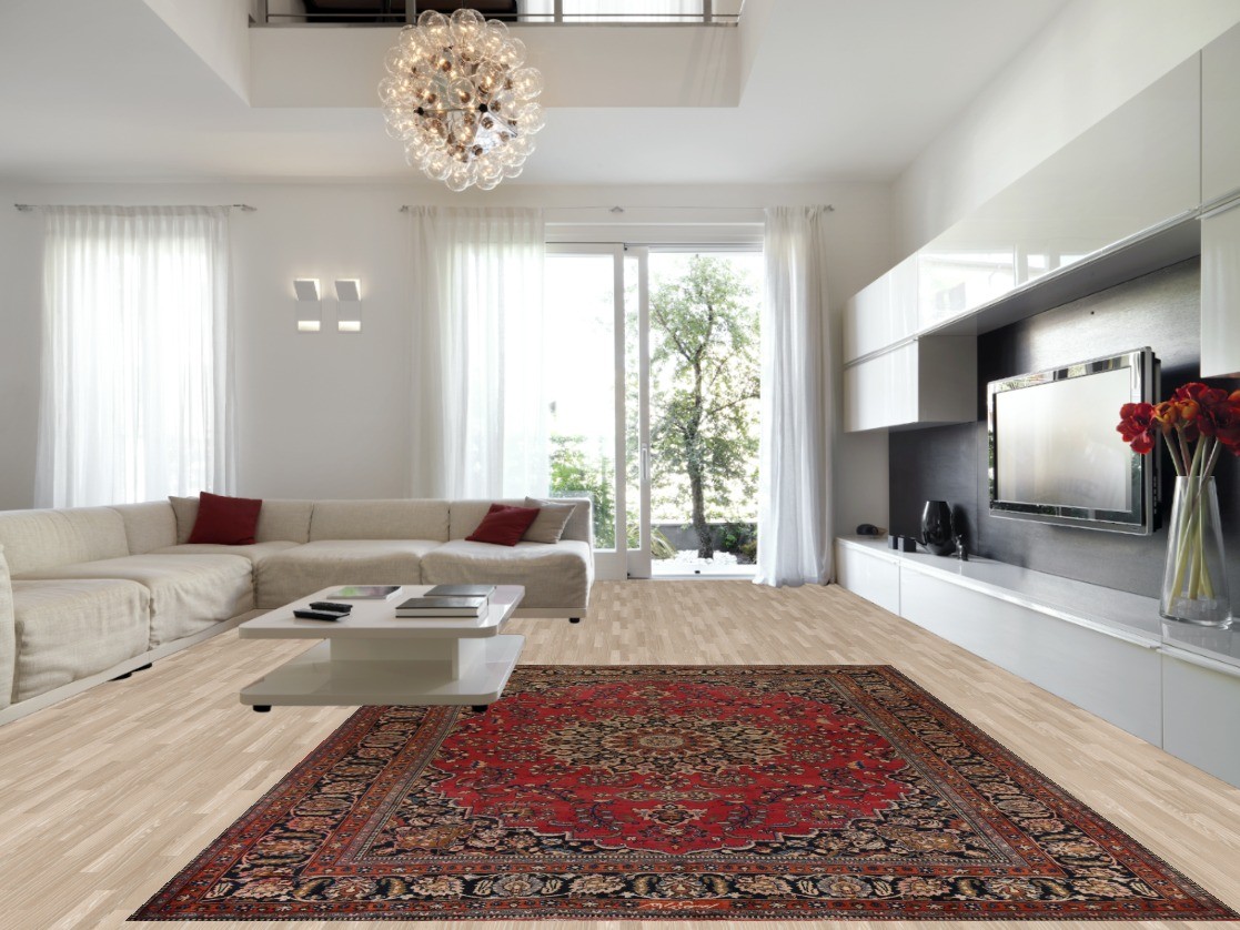 Red & Pink Area Rug 10×13 Hand-knotted Wool Traditional Floral for Living Room
