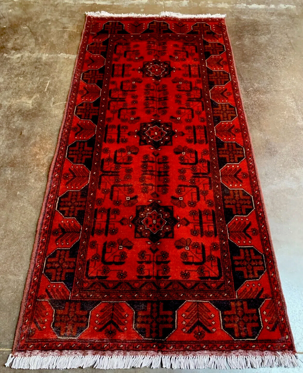Afghani Wool Area Rug 6 x 3 Ft High Quality Hand Knotted