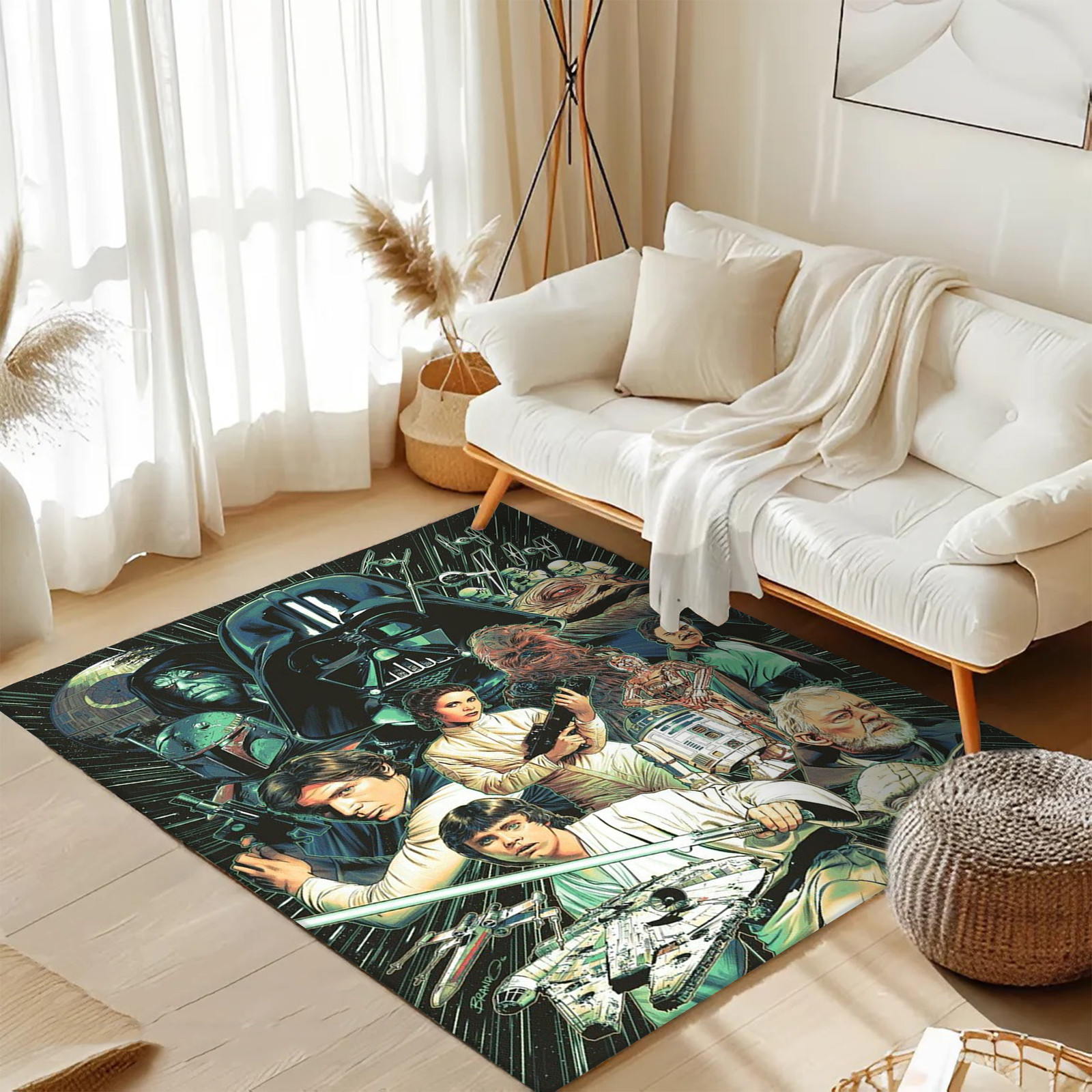 Galactic Movie Poster Area Rug – Epic Sci-Fi Universe Style Floor Mat