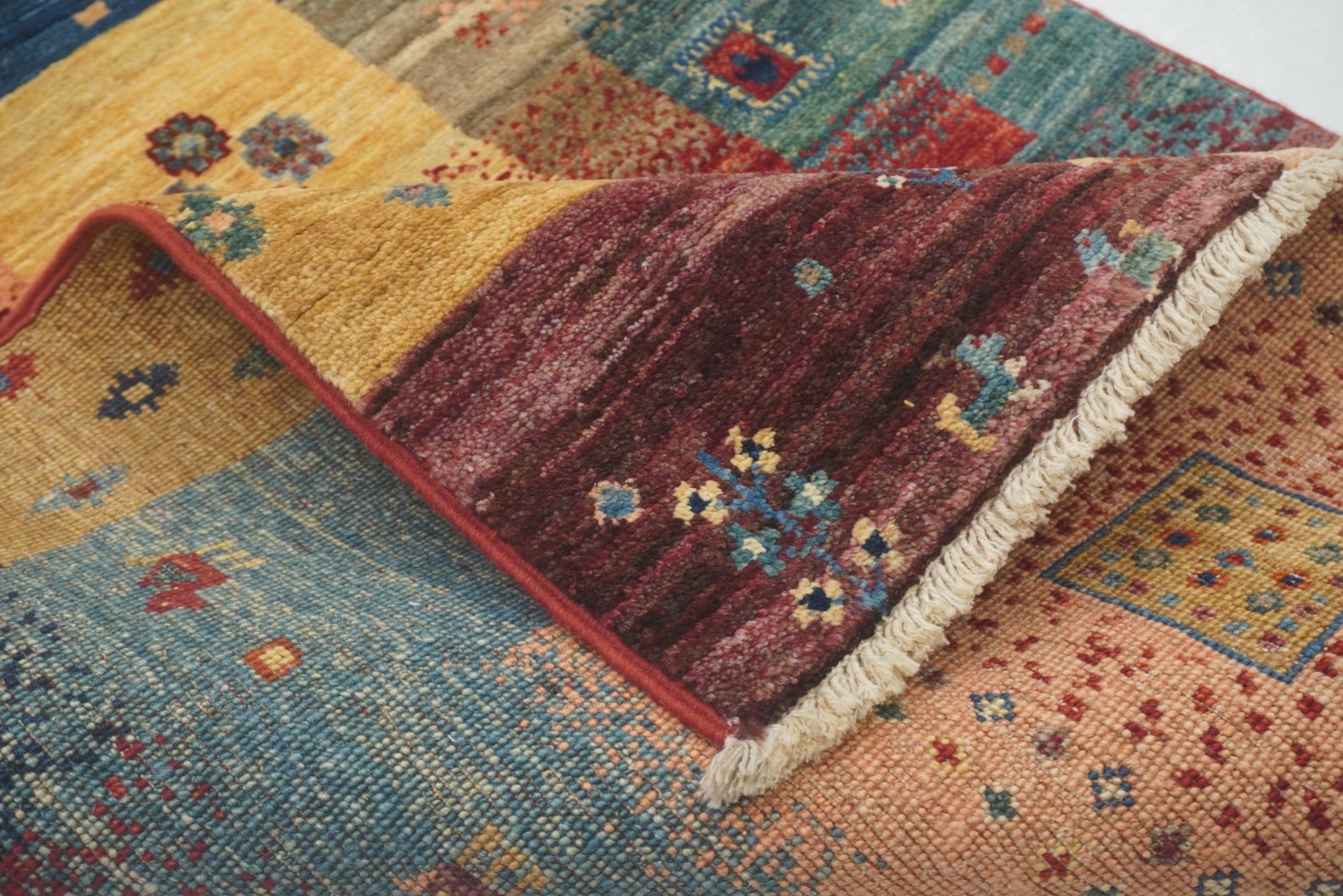 3×4 ft Multicolor Gabbeh Afghan Hand Knotted Tribal Area Rug