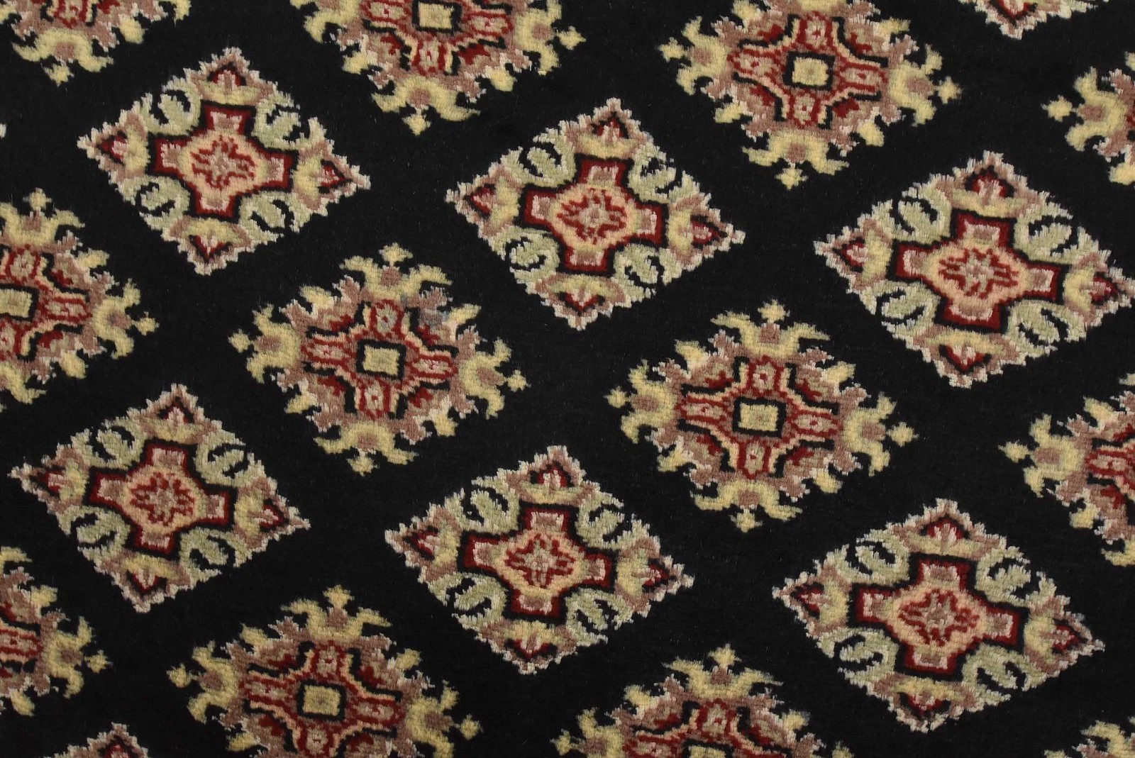 Bokhara Jaldar Rug 6′ x 9’3” Black Wool Tribal Hand-Knotted Oriental Carpet